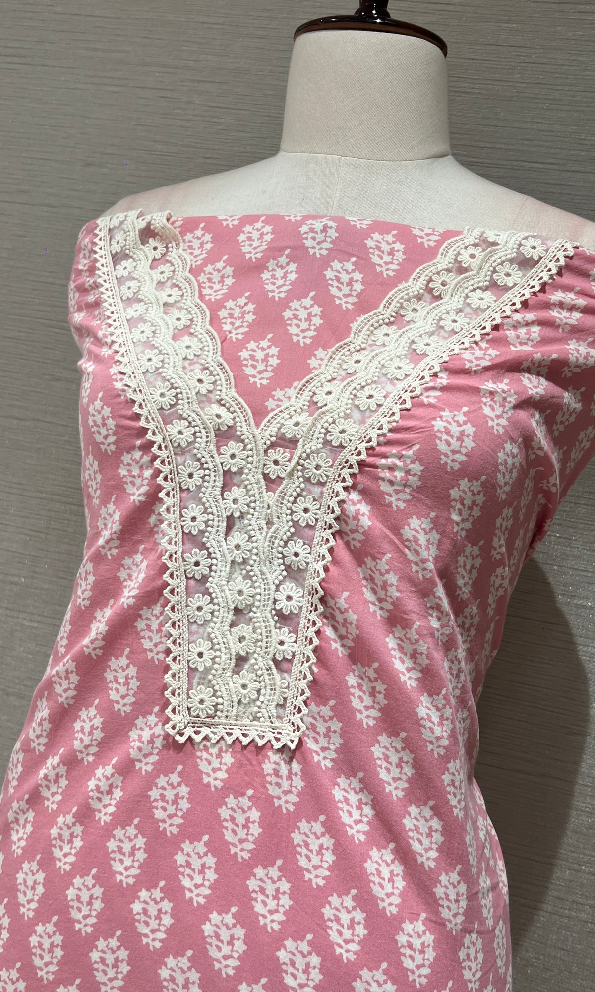 Onion pink dress material