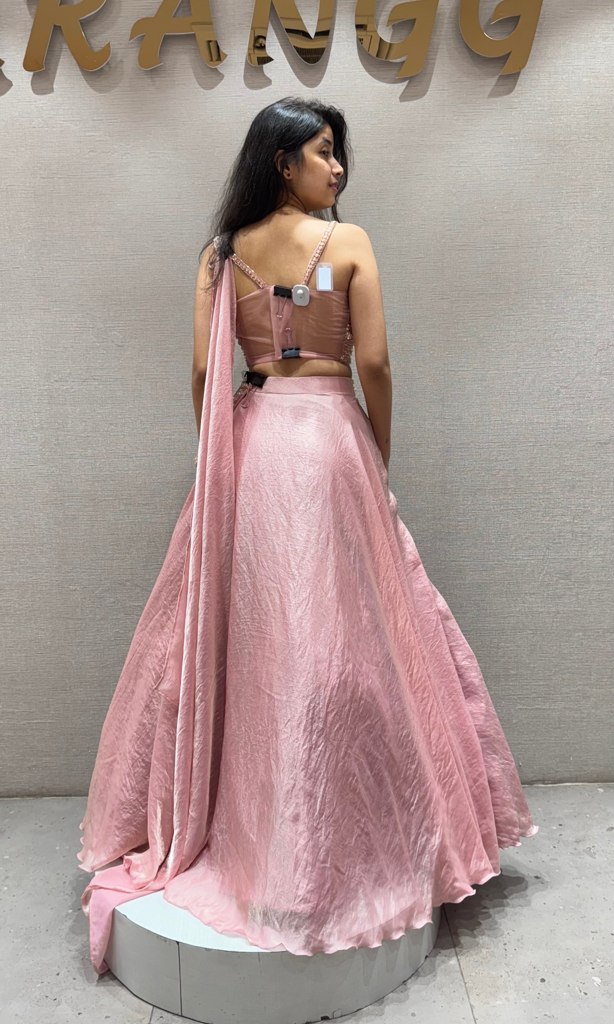Baby pink LEHENGA WITH CORSET BLOUSE