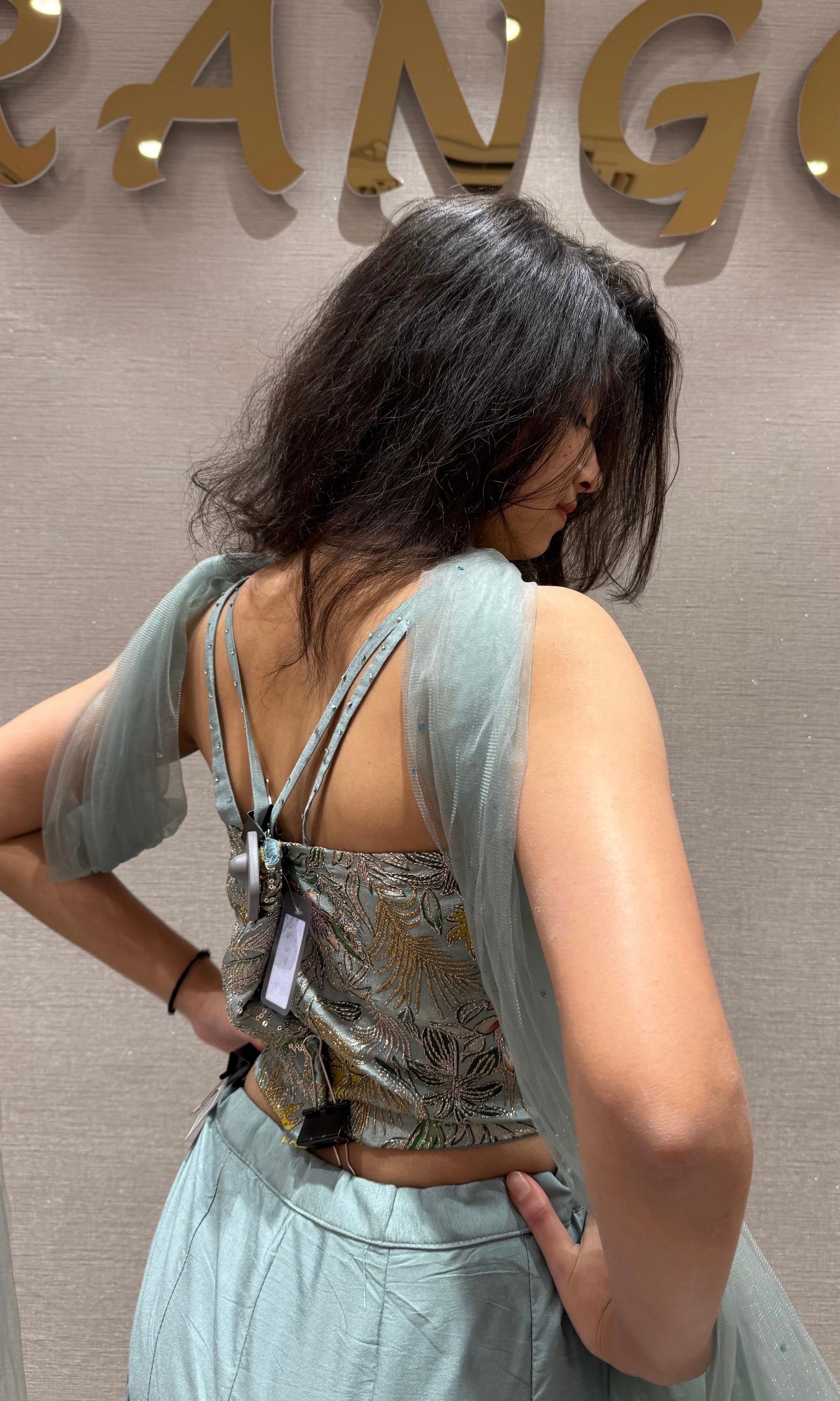 ICY MINT BLUE MERMAID LEHENGA SET