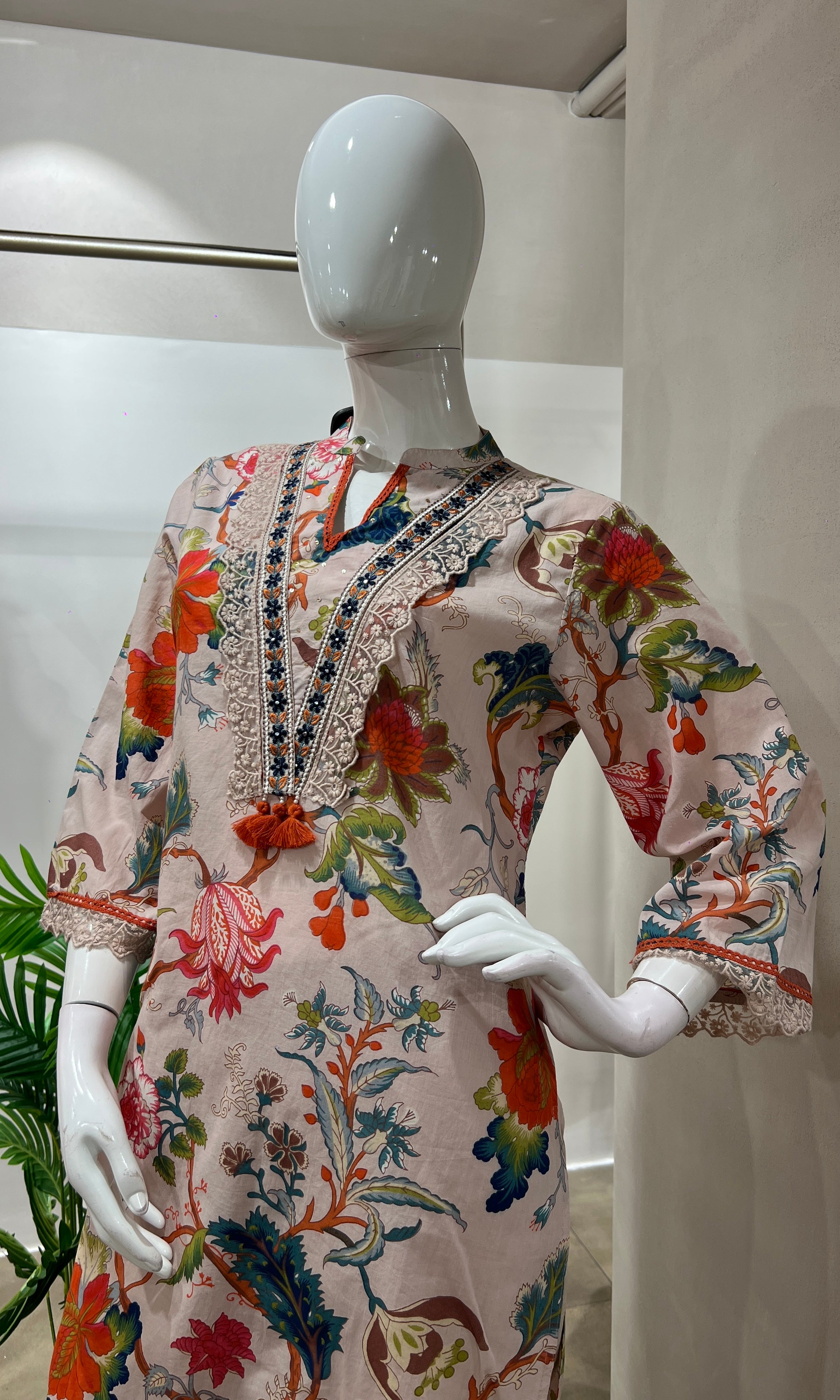Onion pink EMBROIDERED kurta set