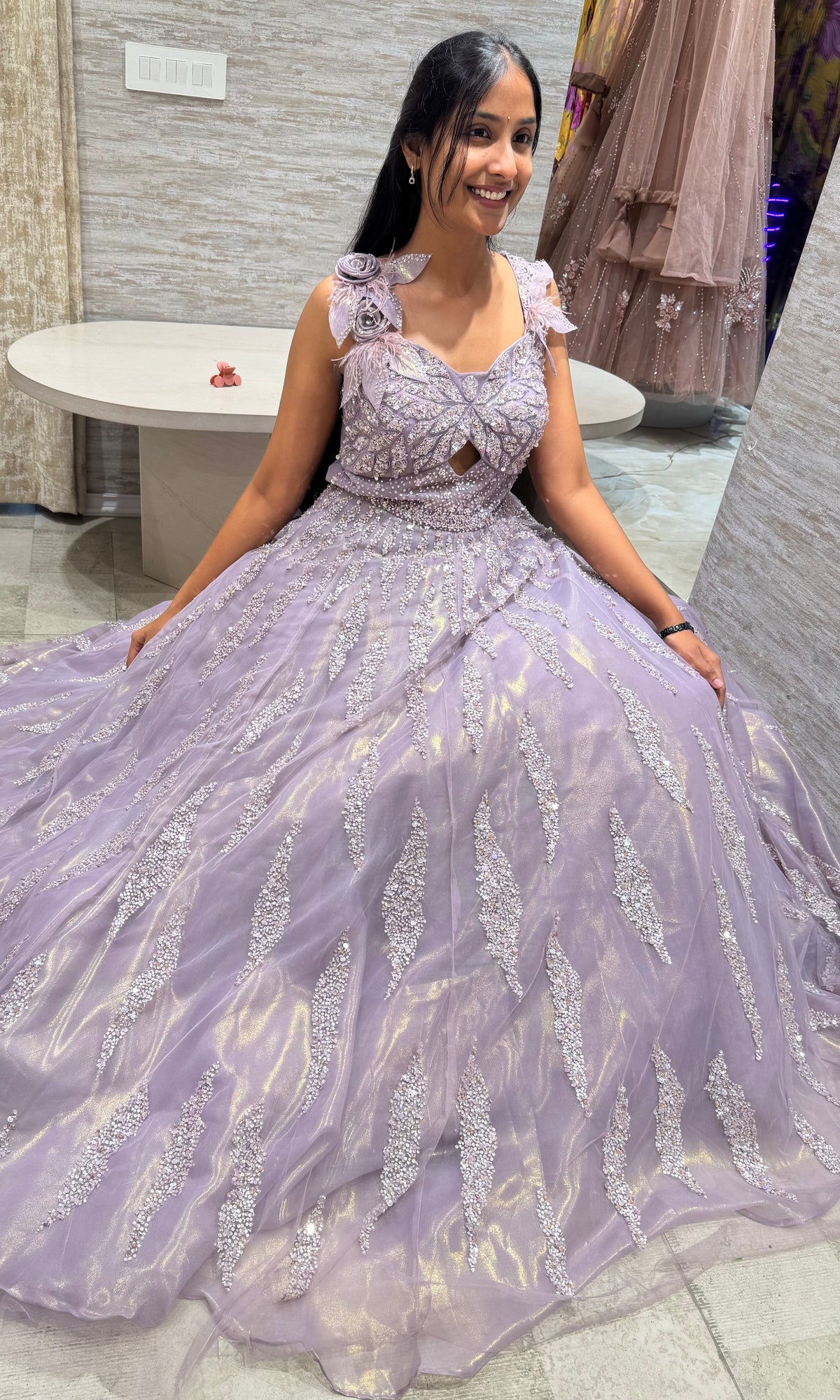 Lilac Embellished Gown