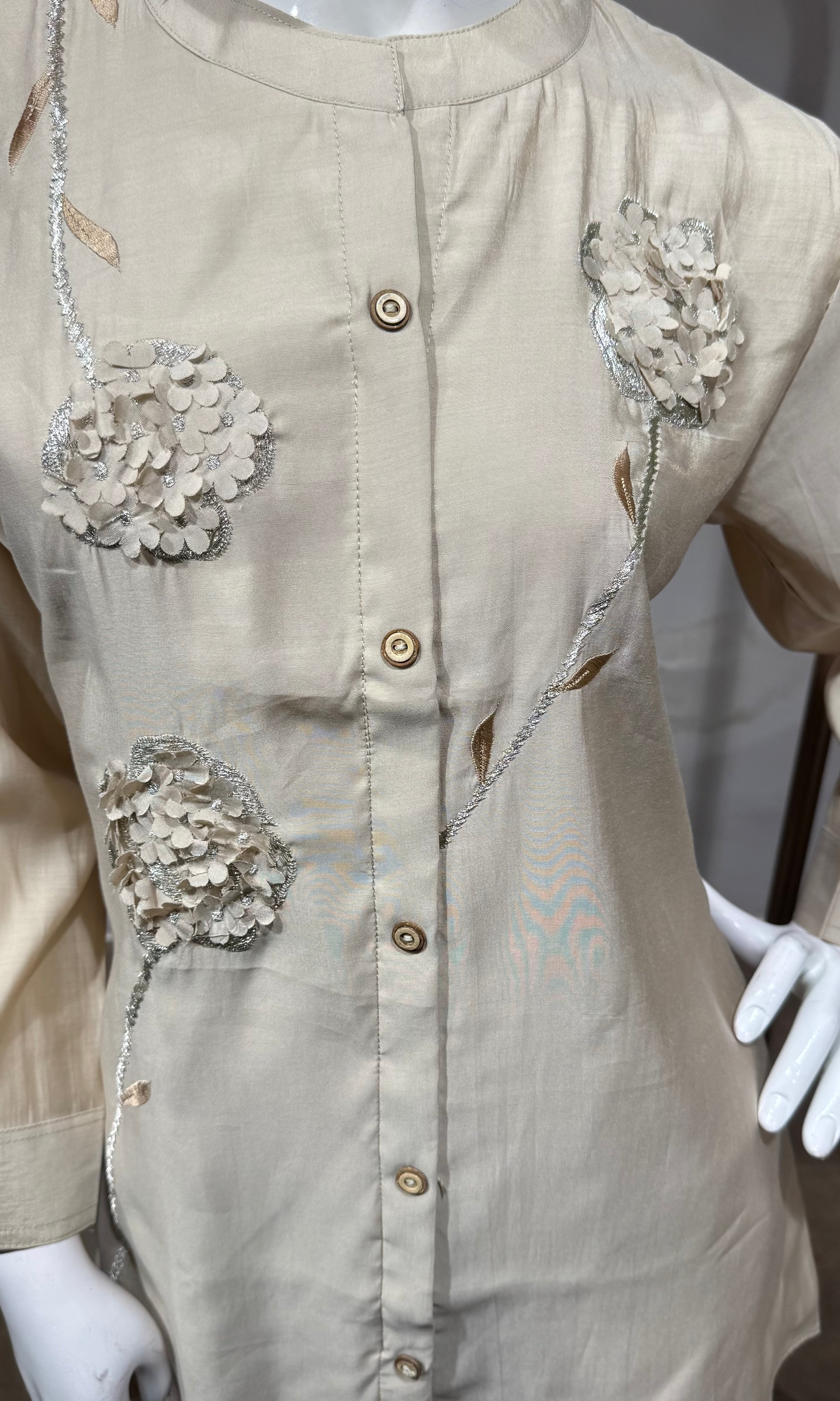 BEAGH Embroidered Linen Blend Cord Set