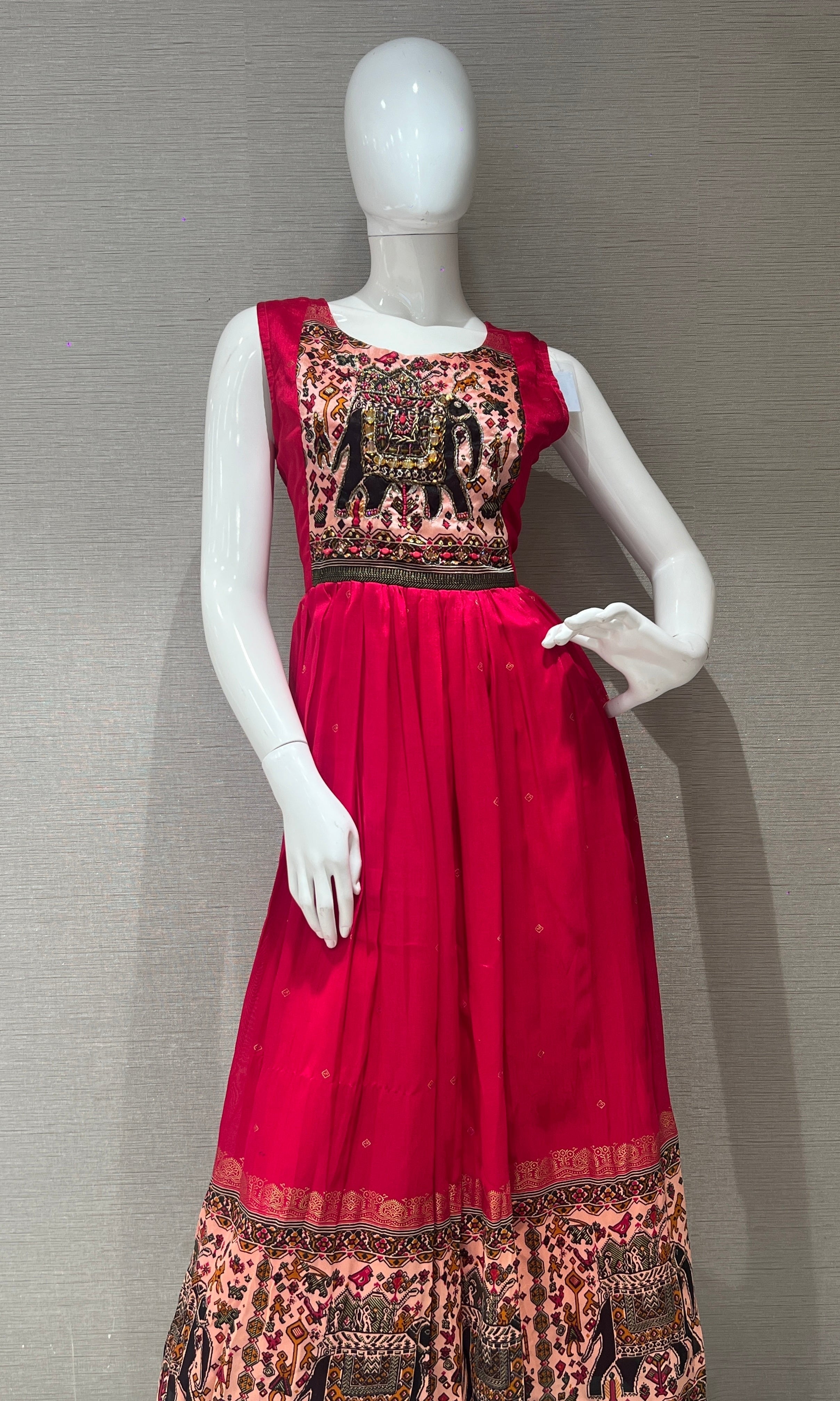 Rani pink ELEPHANT ETHNIC KURTI TOP