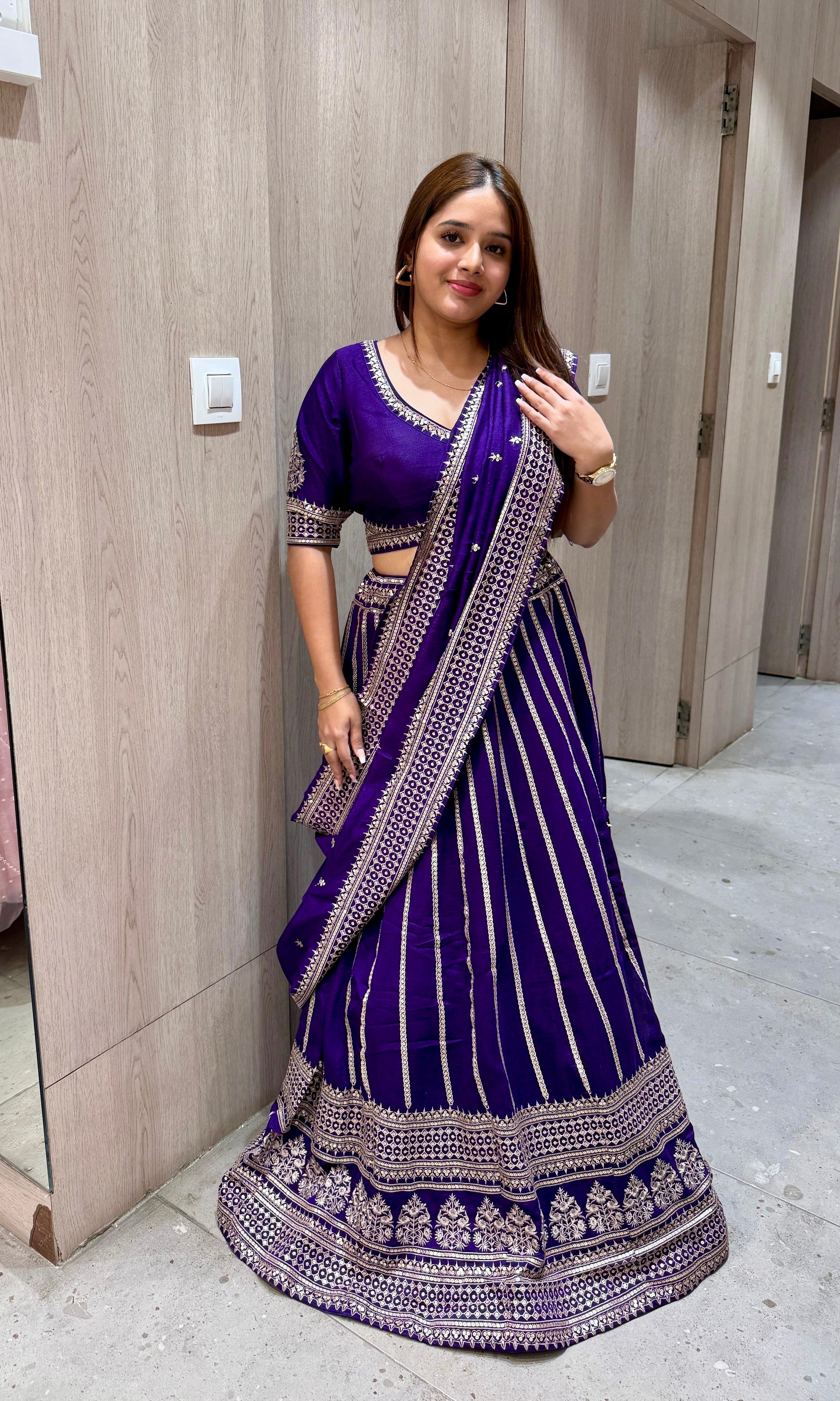 Purple croptop lehenga