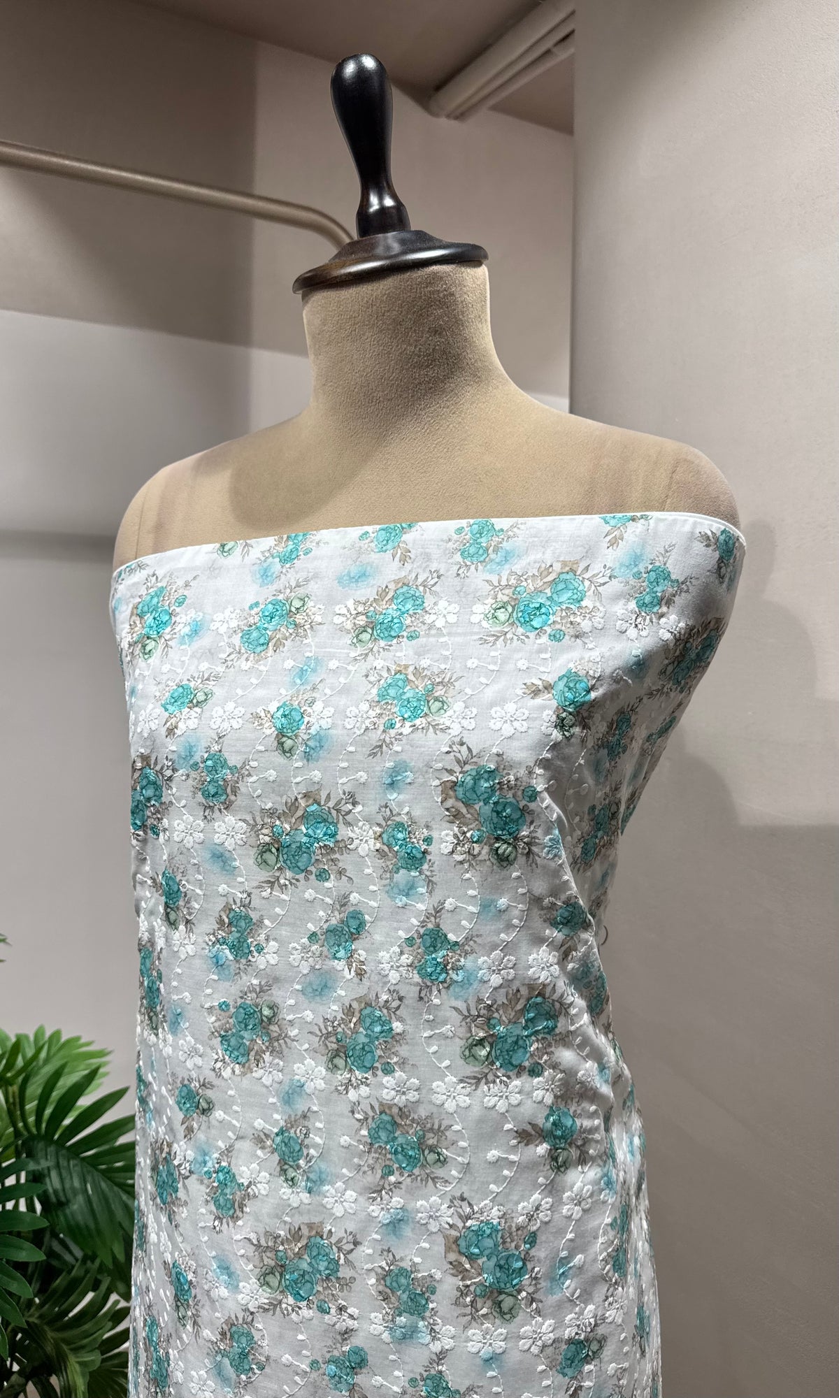 BLUE Floral dress material