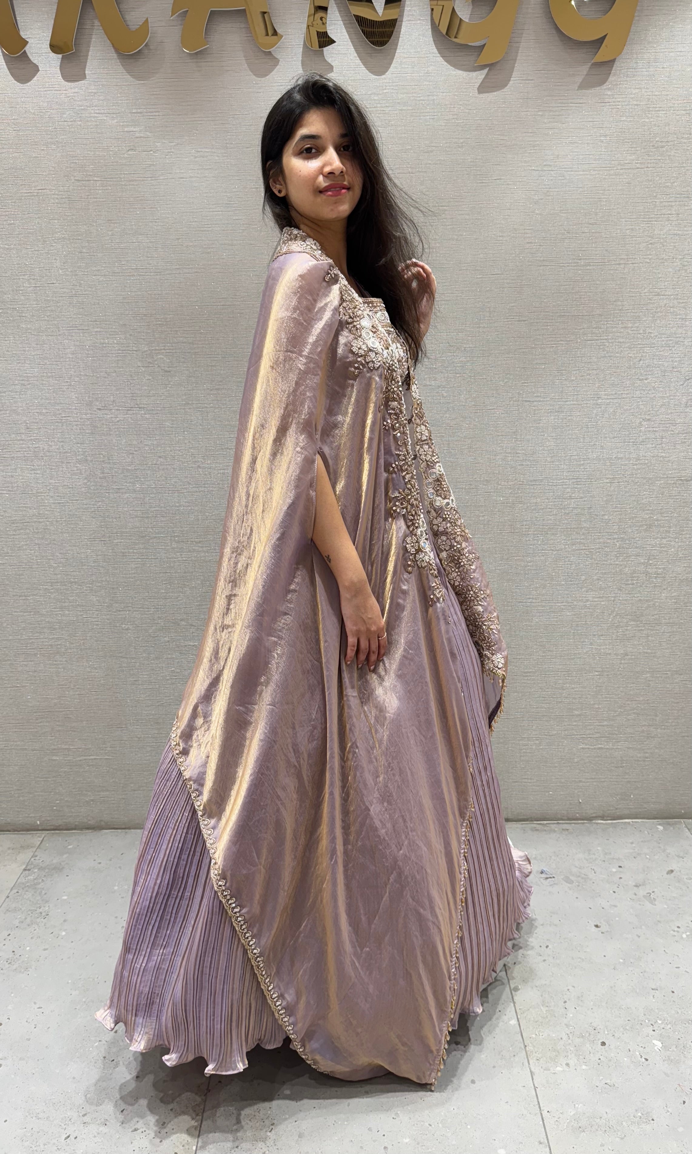 Onion pink GOLD EMBROIDERED LEHENGA