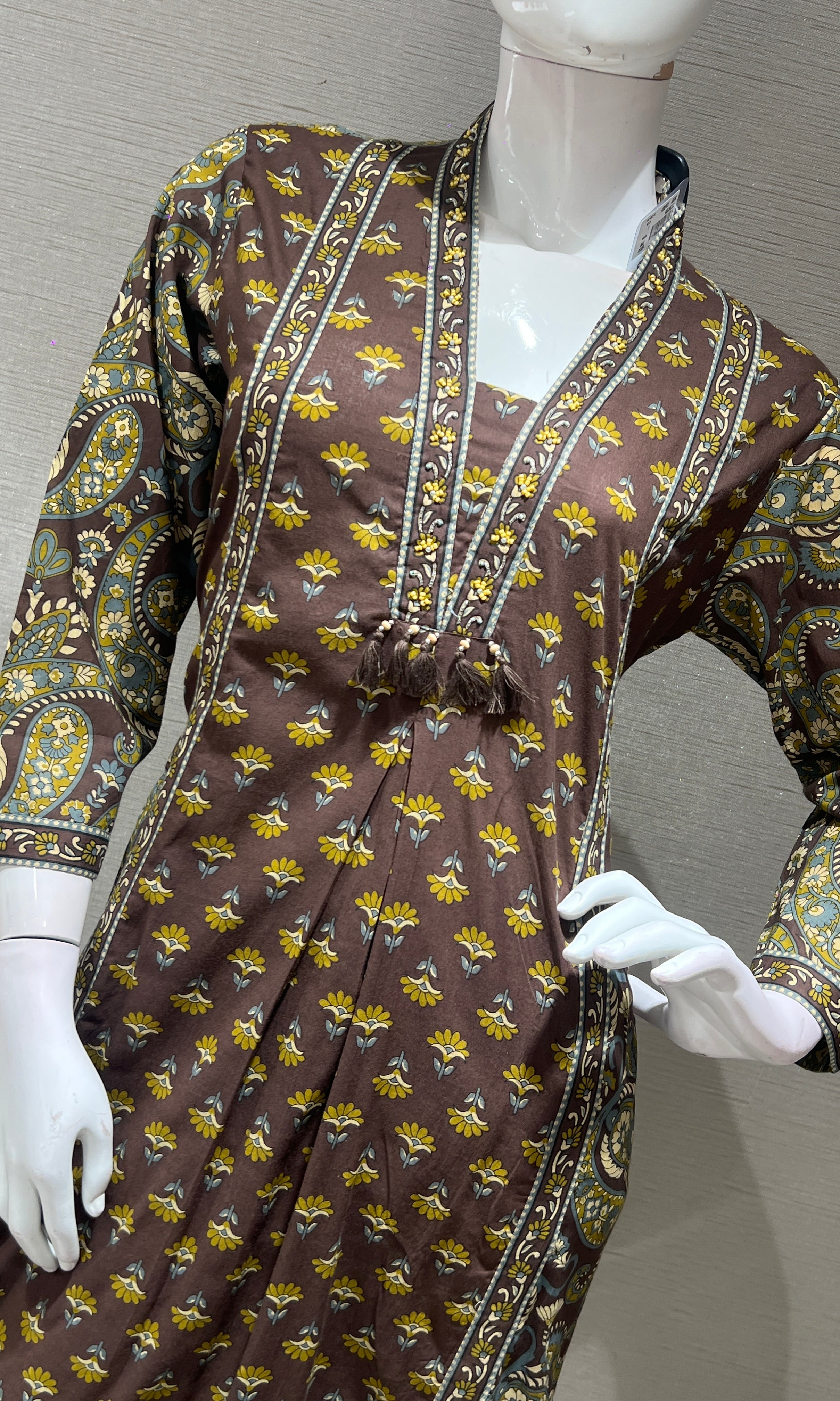 Brown A LINE KURTA SET