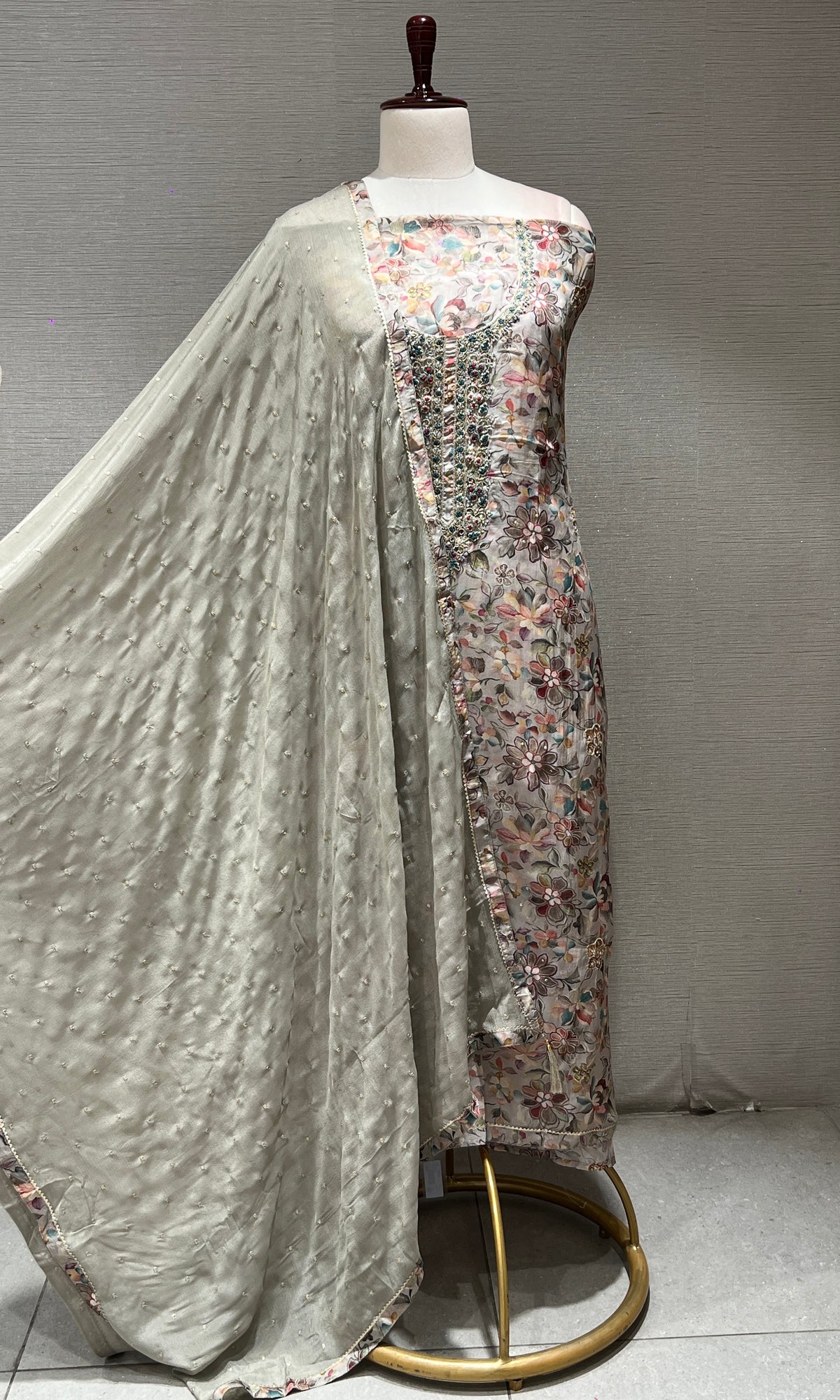 Light blue dress material