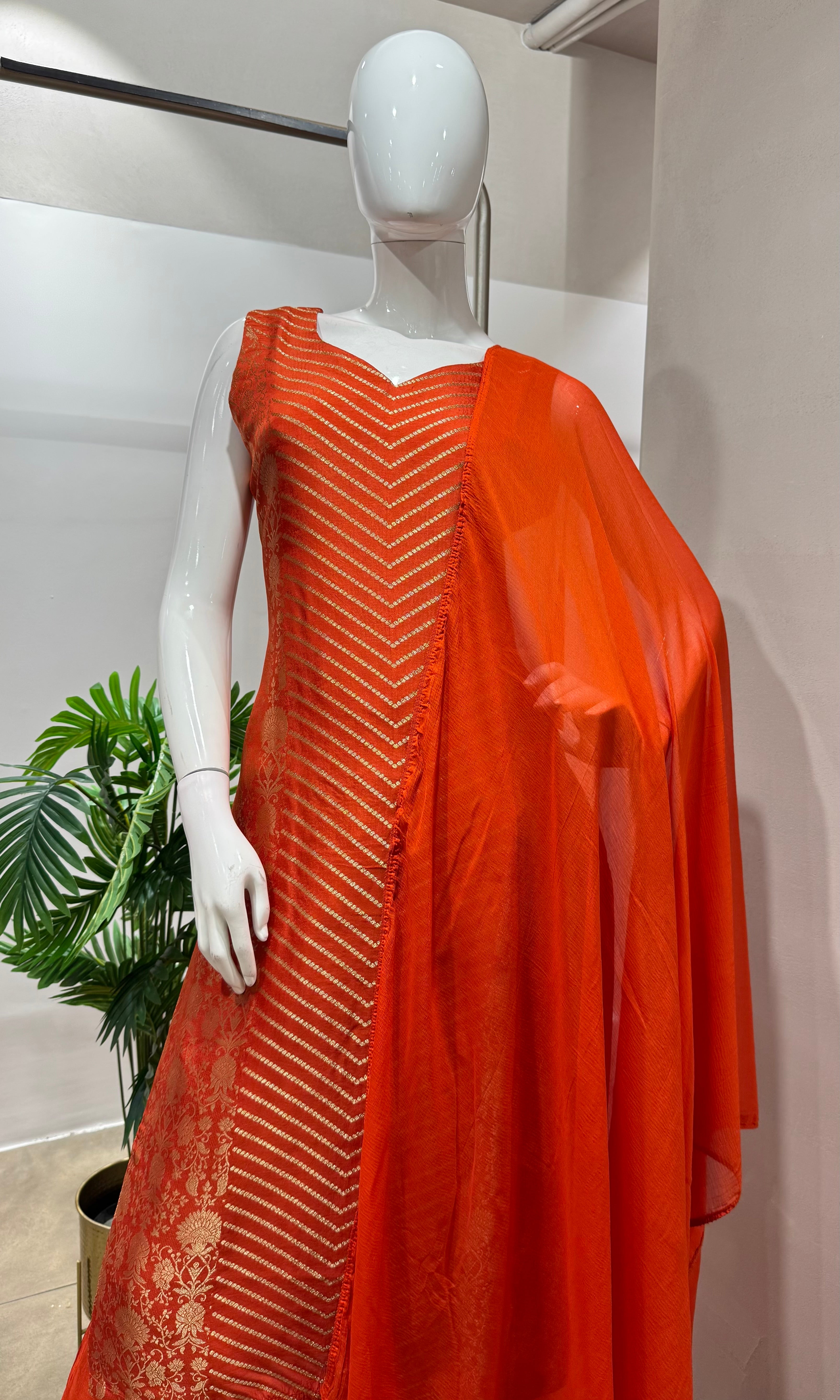 Orange EMBROIDERED KURTA SET