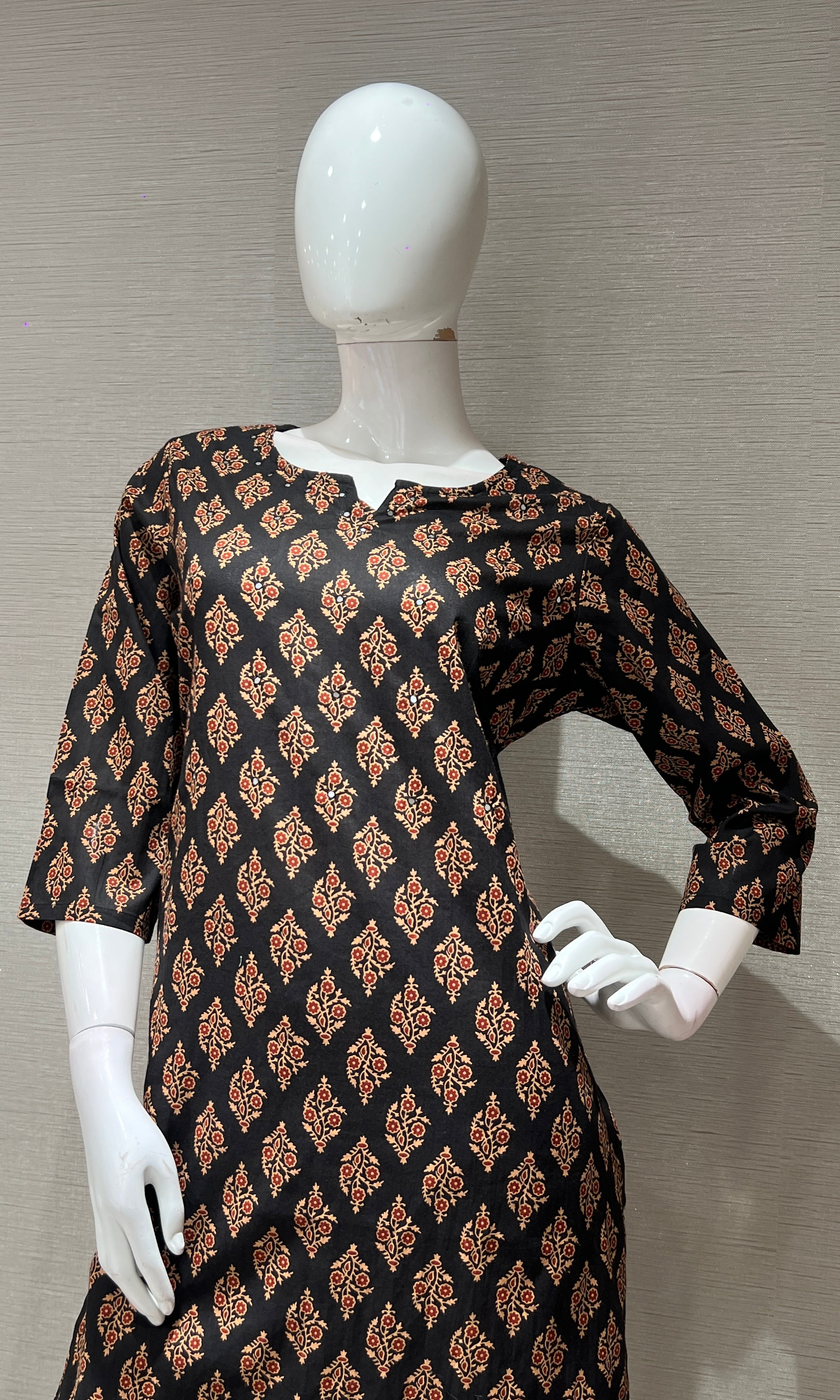 Black PRINTED kurta set