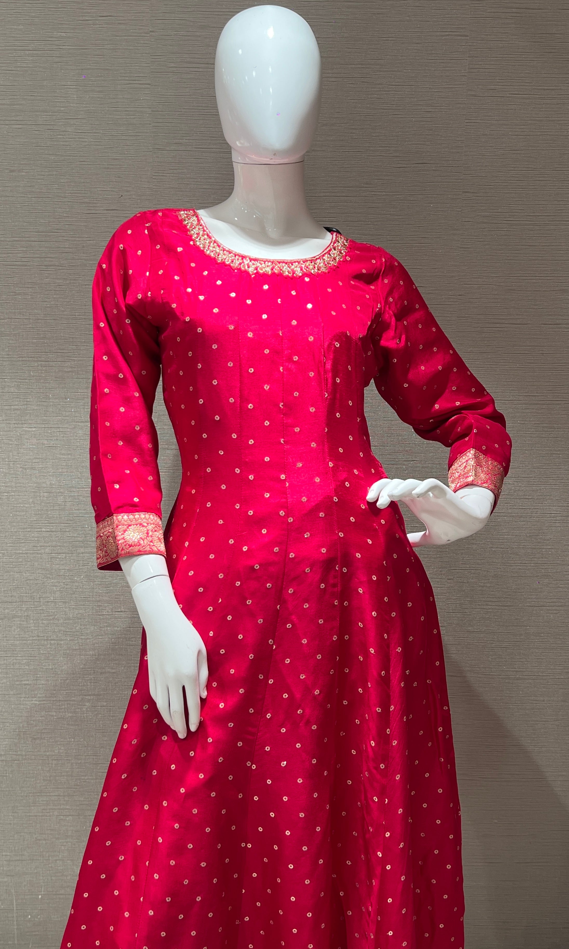 Pink Anarkali with palazoo pants