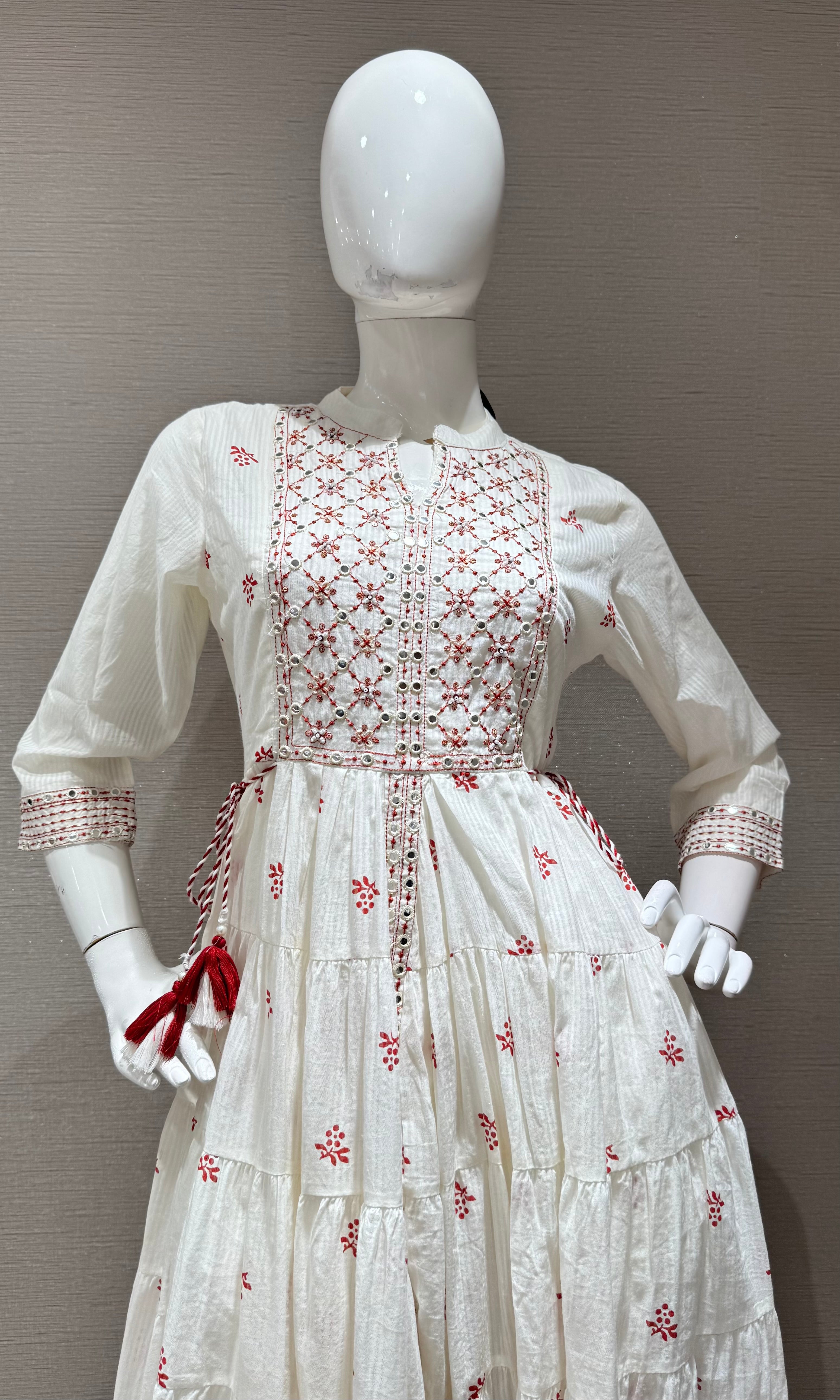 maroon printed anarkali set with dupatta