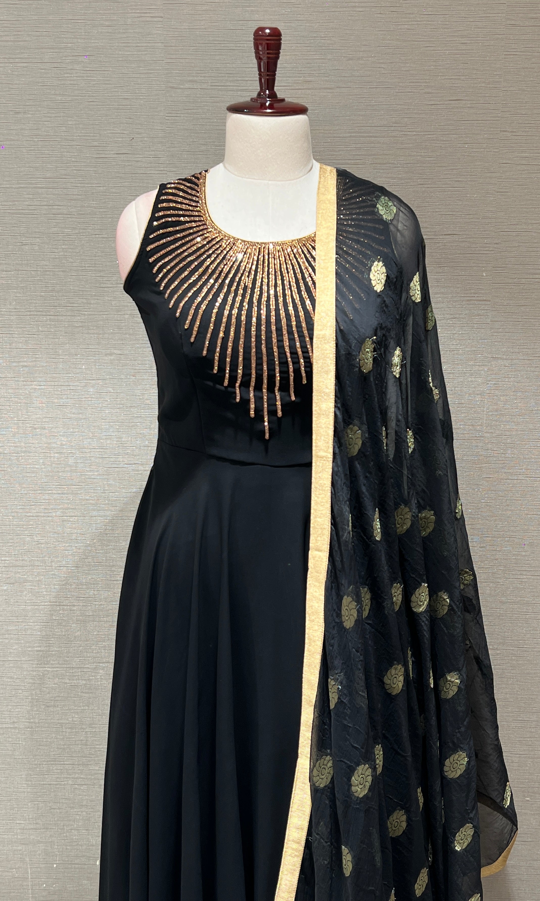 Black Georgette long dress