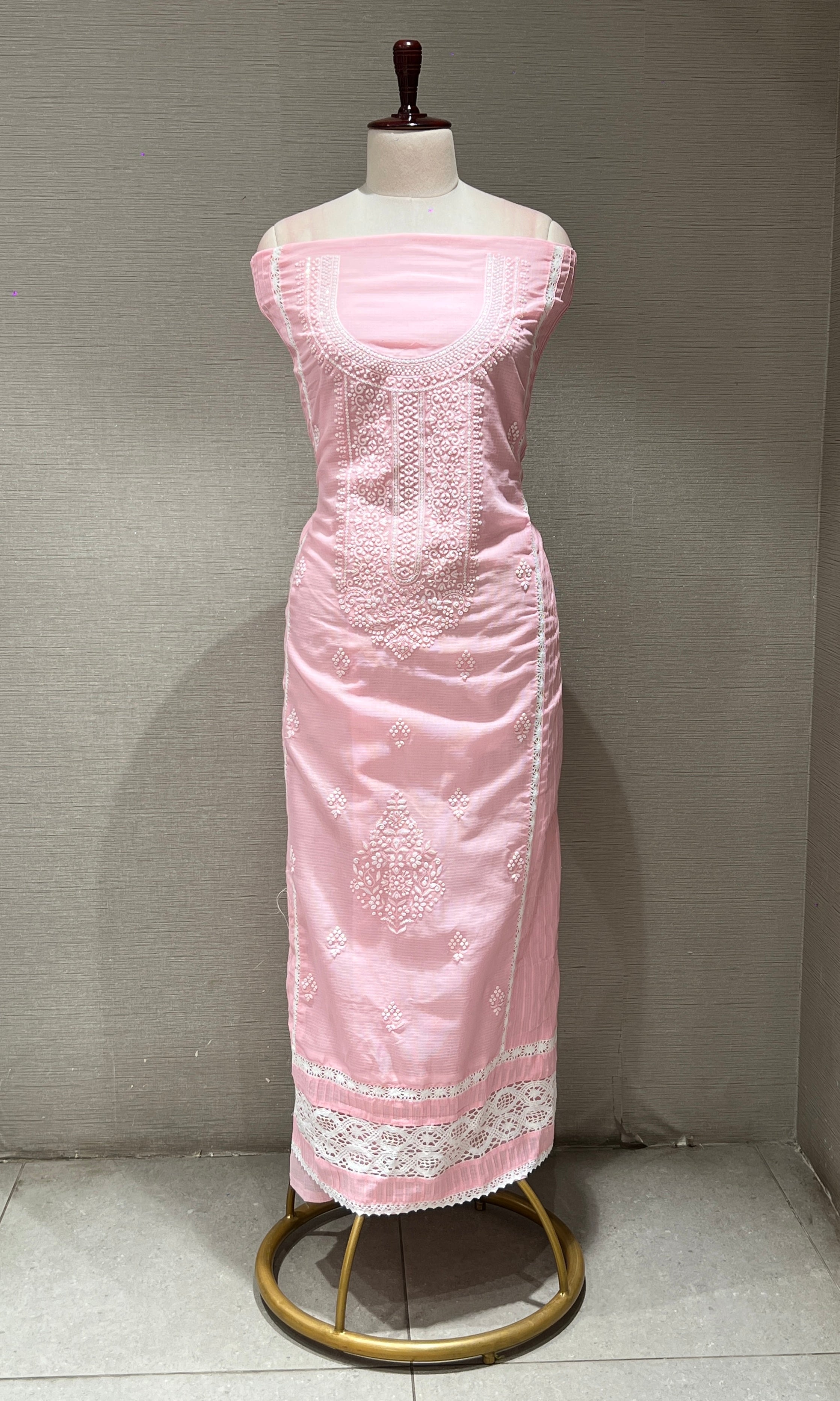 Baby pink dress material