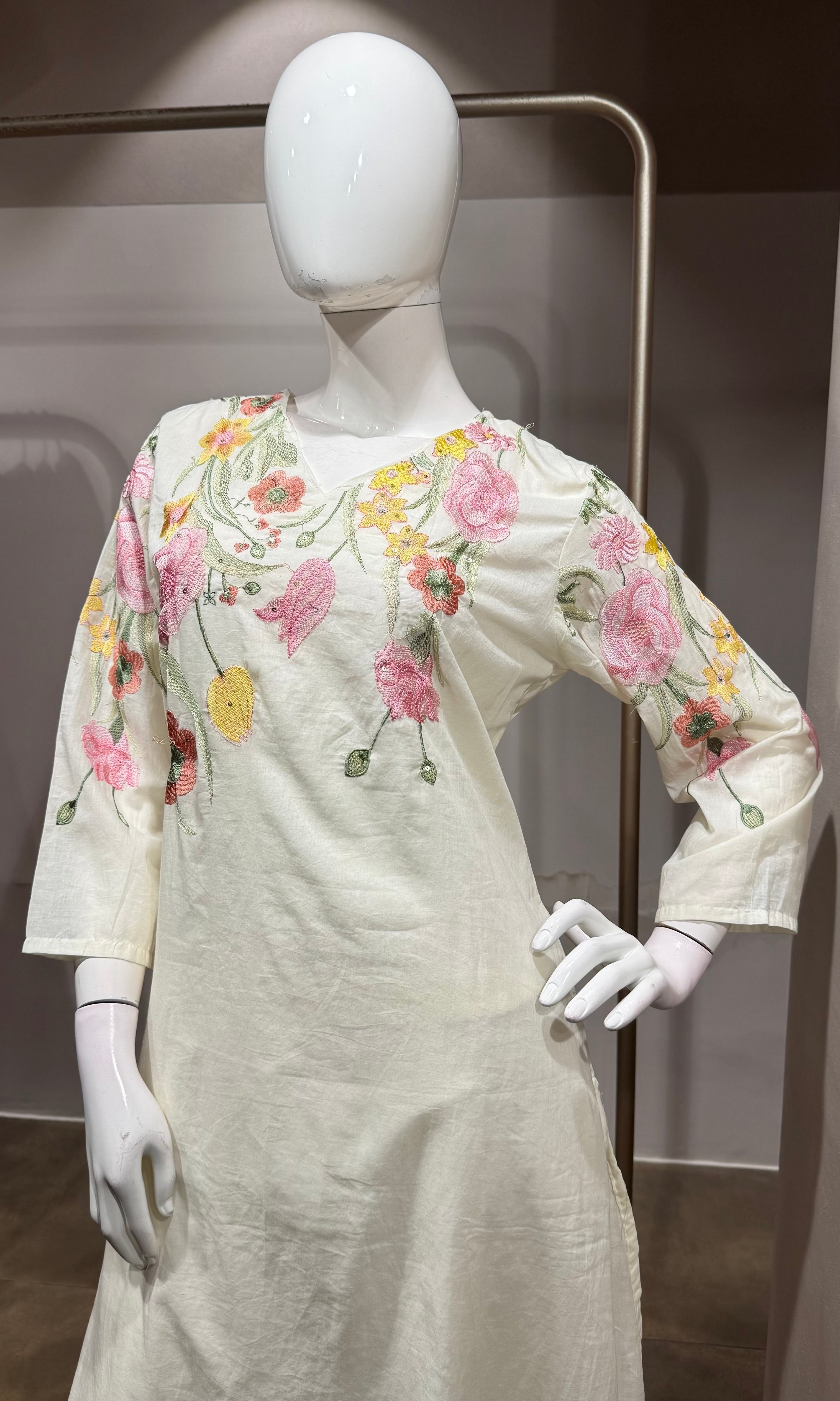 White Embroidered Kurta Set with Dupatta