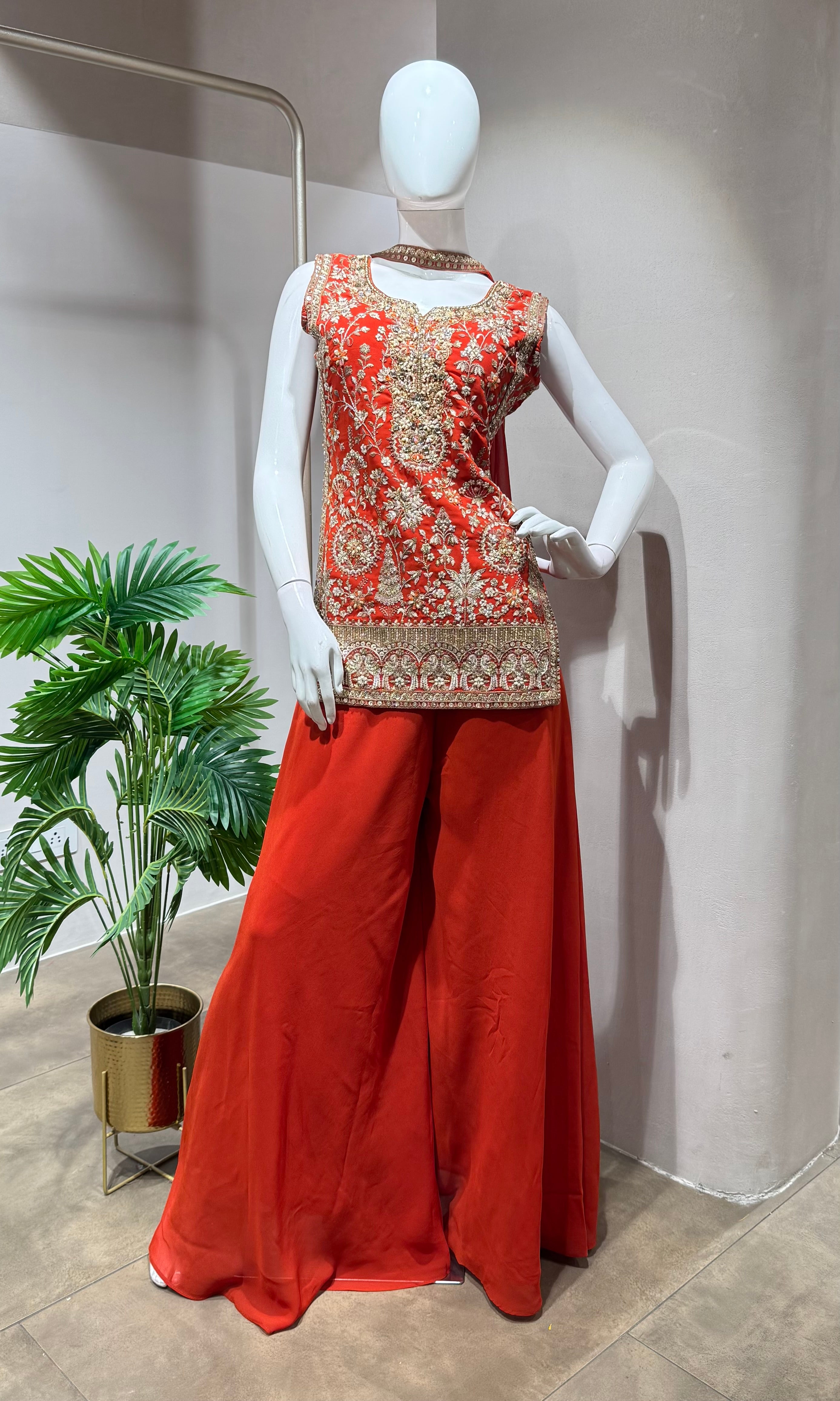 ORANGE EMBROIDERY PALAZZO