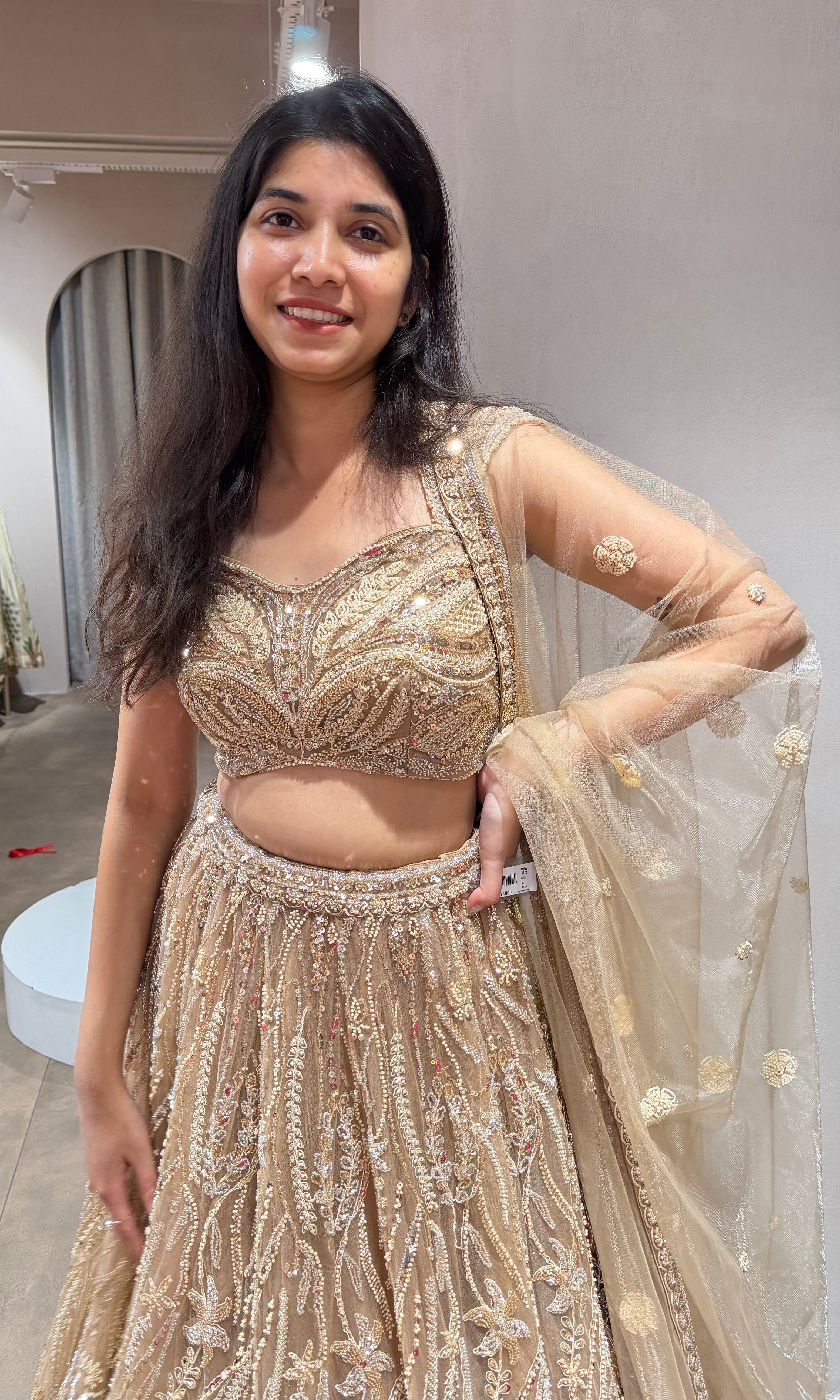 Gold EMBROIDERY Lehenga WITH BLOUSE