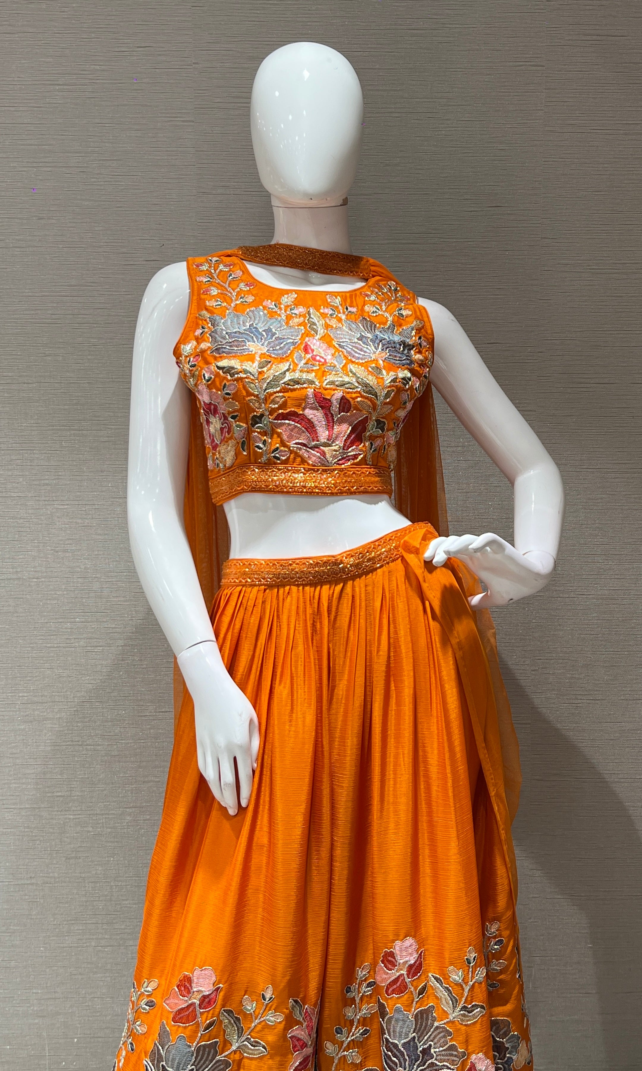 ORANGE FLORAL PALAZZO SET
