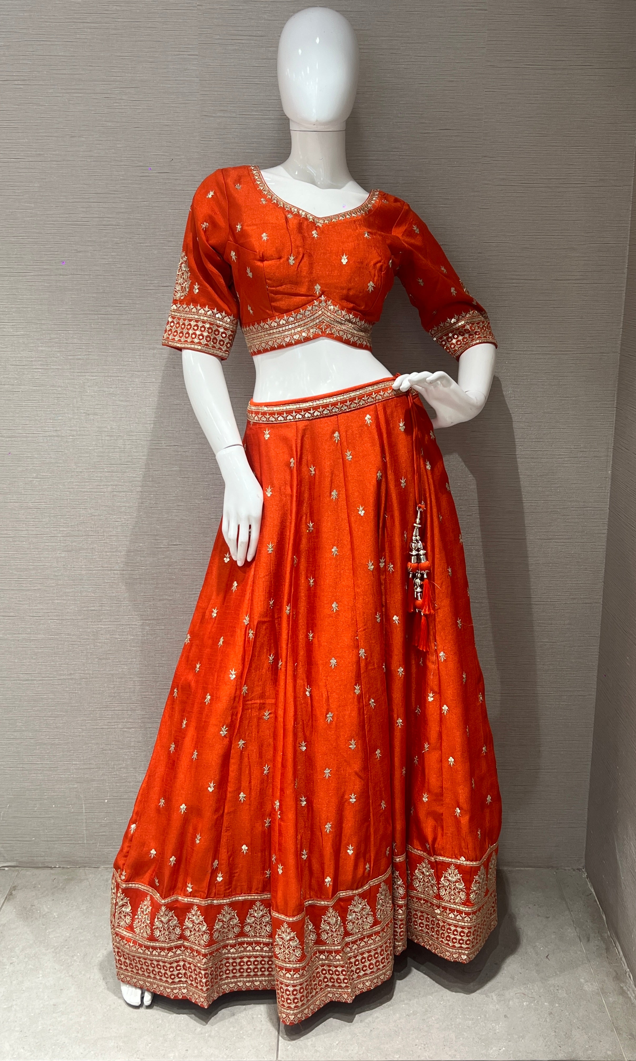 Orange croptop Lehenga