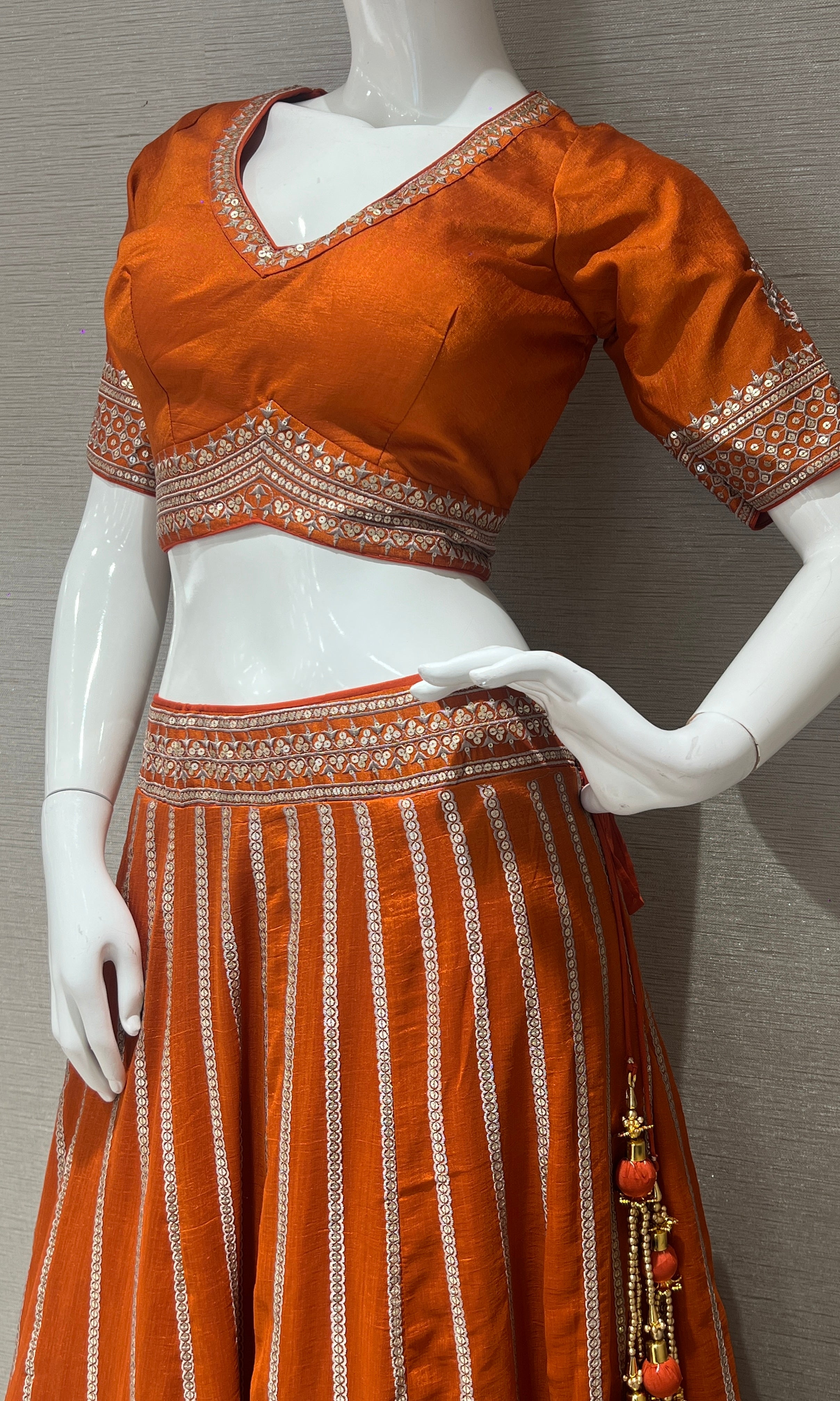 Orange croptop Lehenga