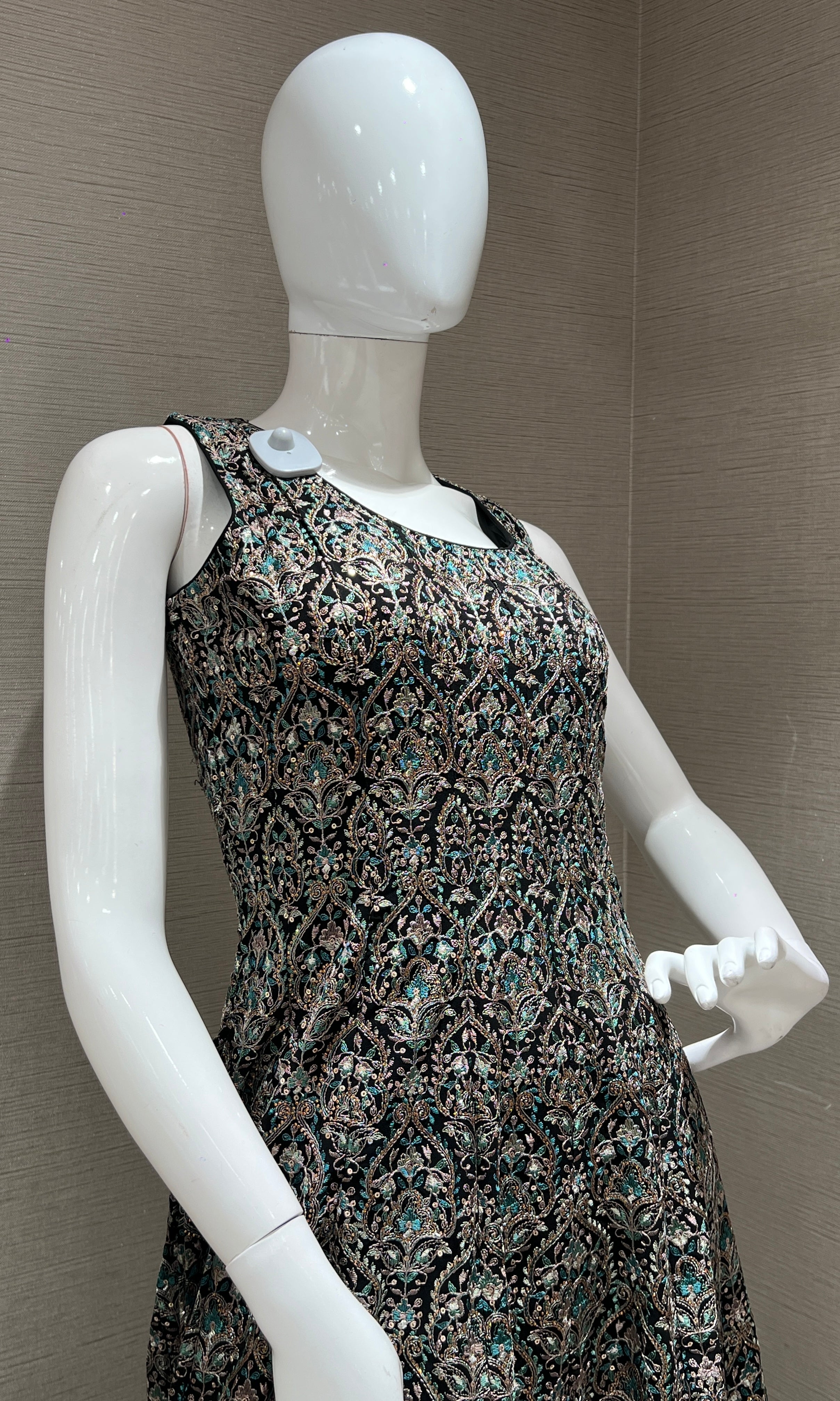 Black sharara with gold embroidery peplum BLOUSE