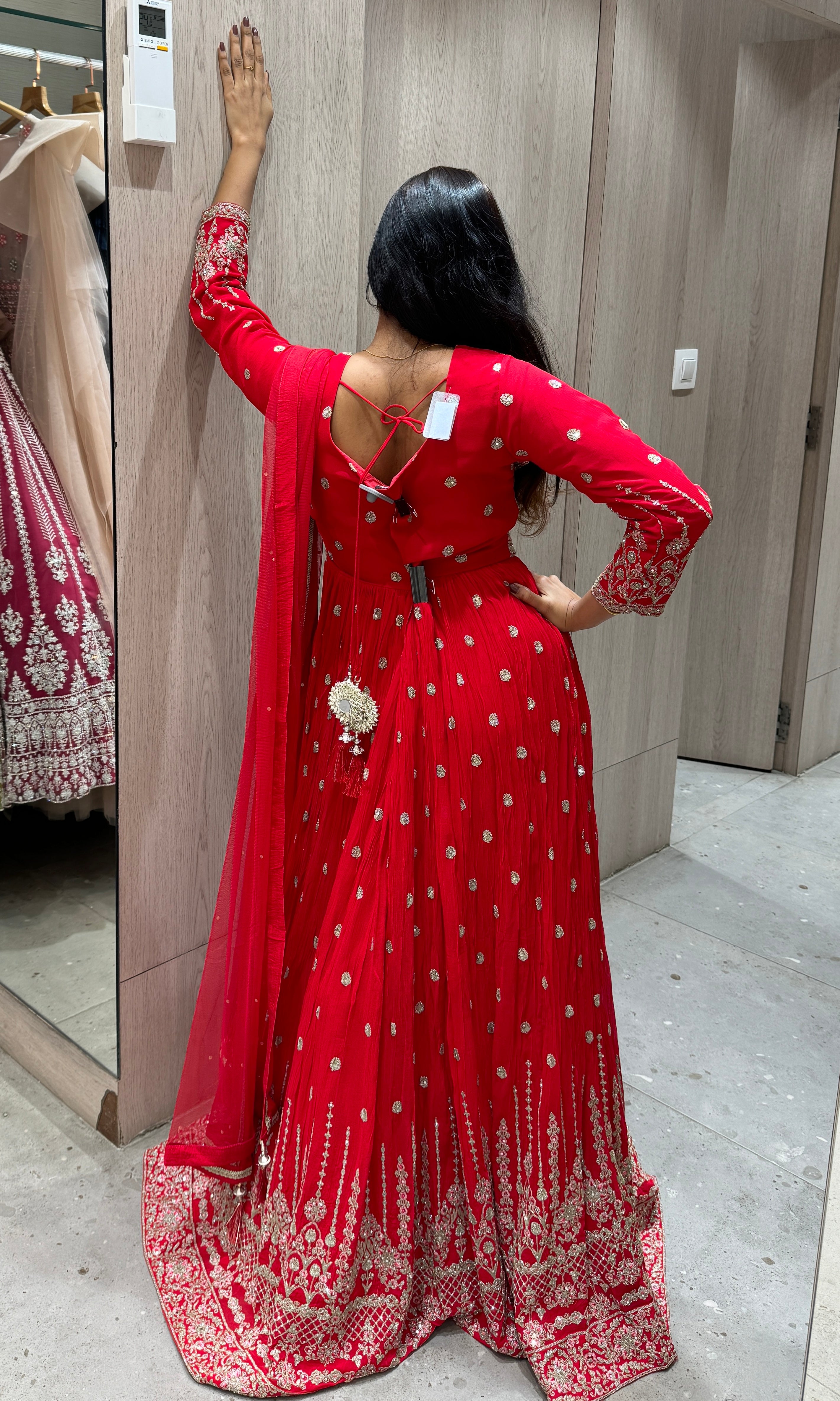 Red long dress