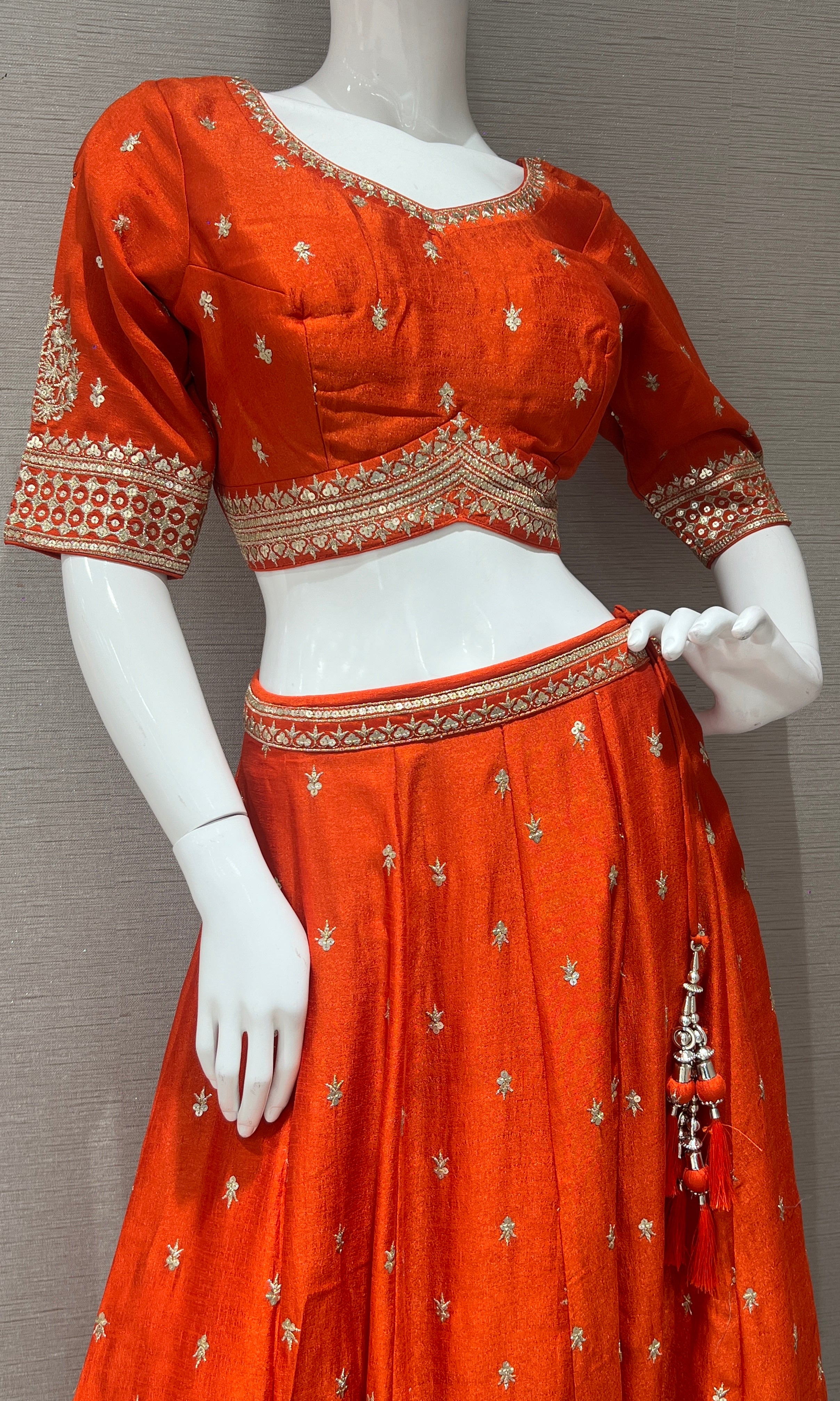 Orange croptop Lehenga