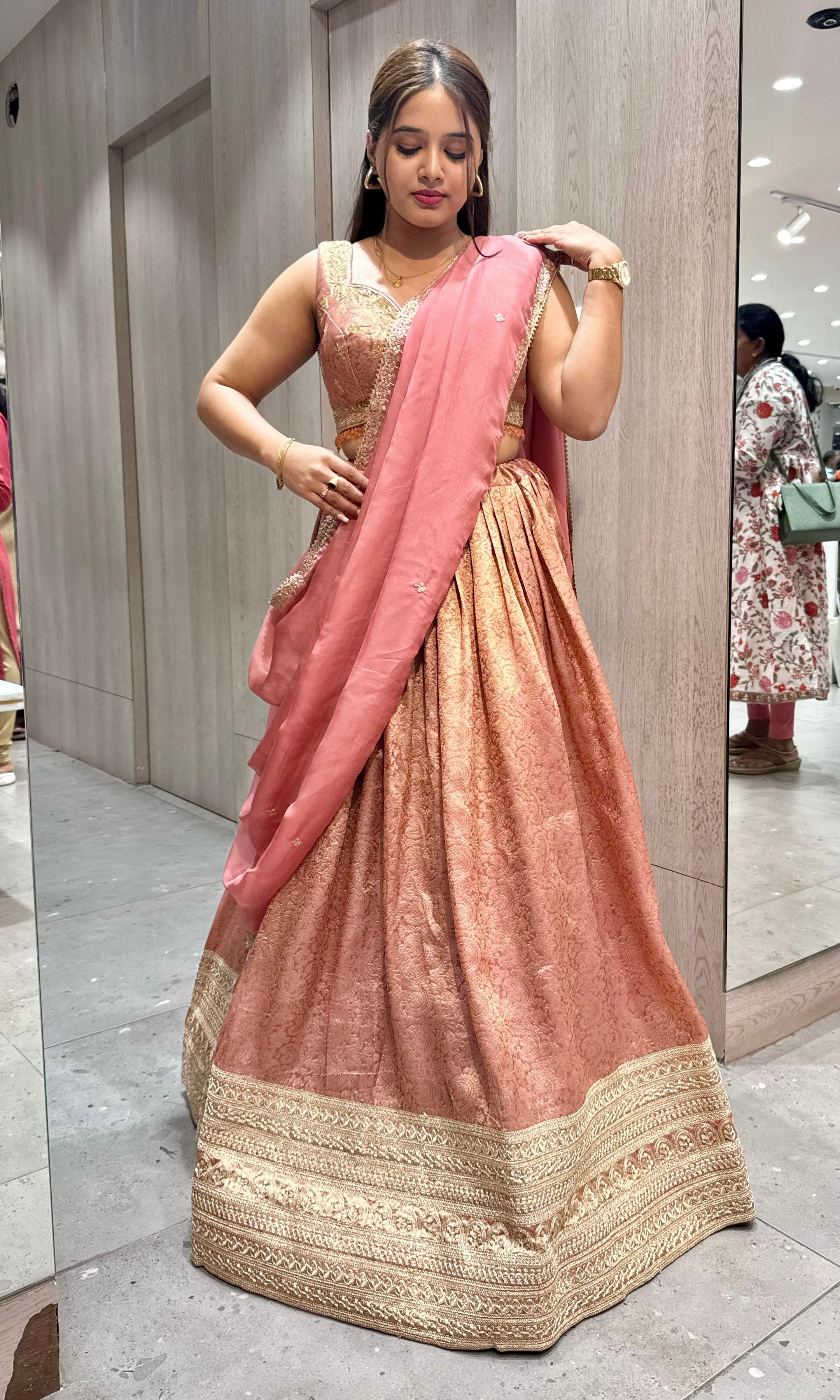 Onion pink croptop Lehenga
