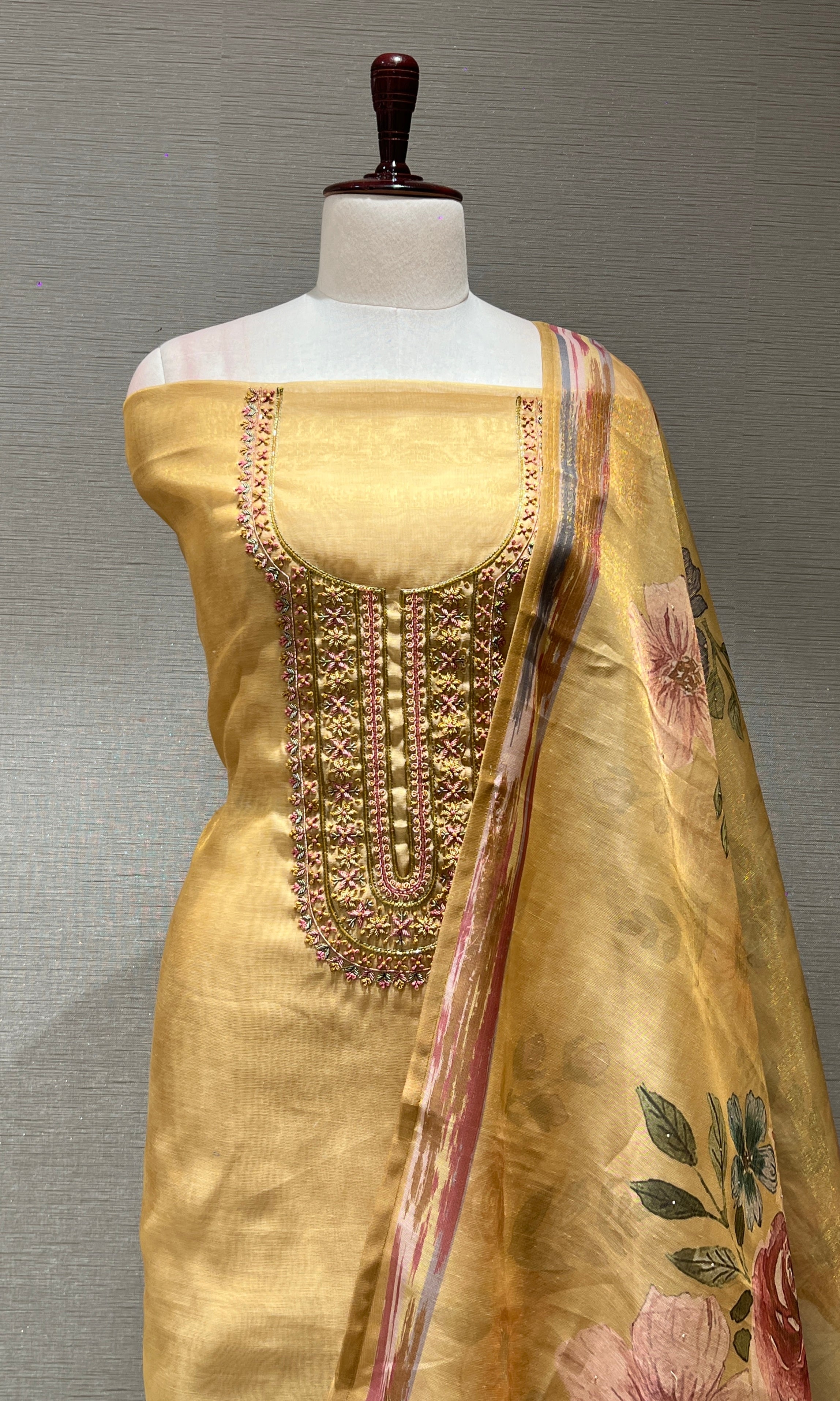 Mustard dress material