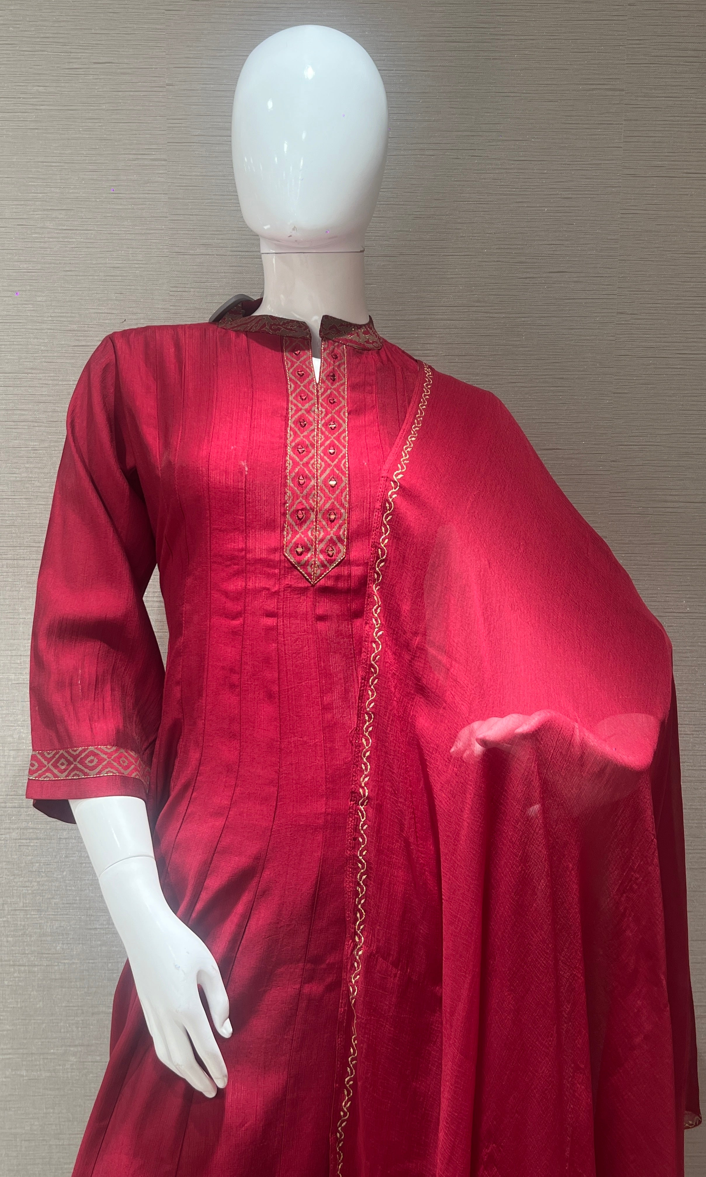 Maroon ethnic kurta set