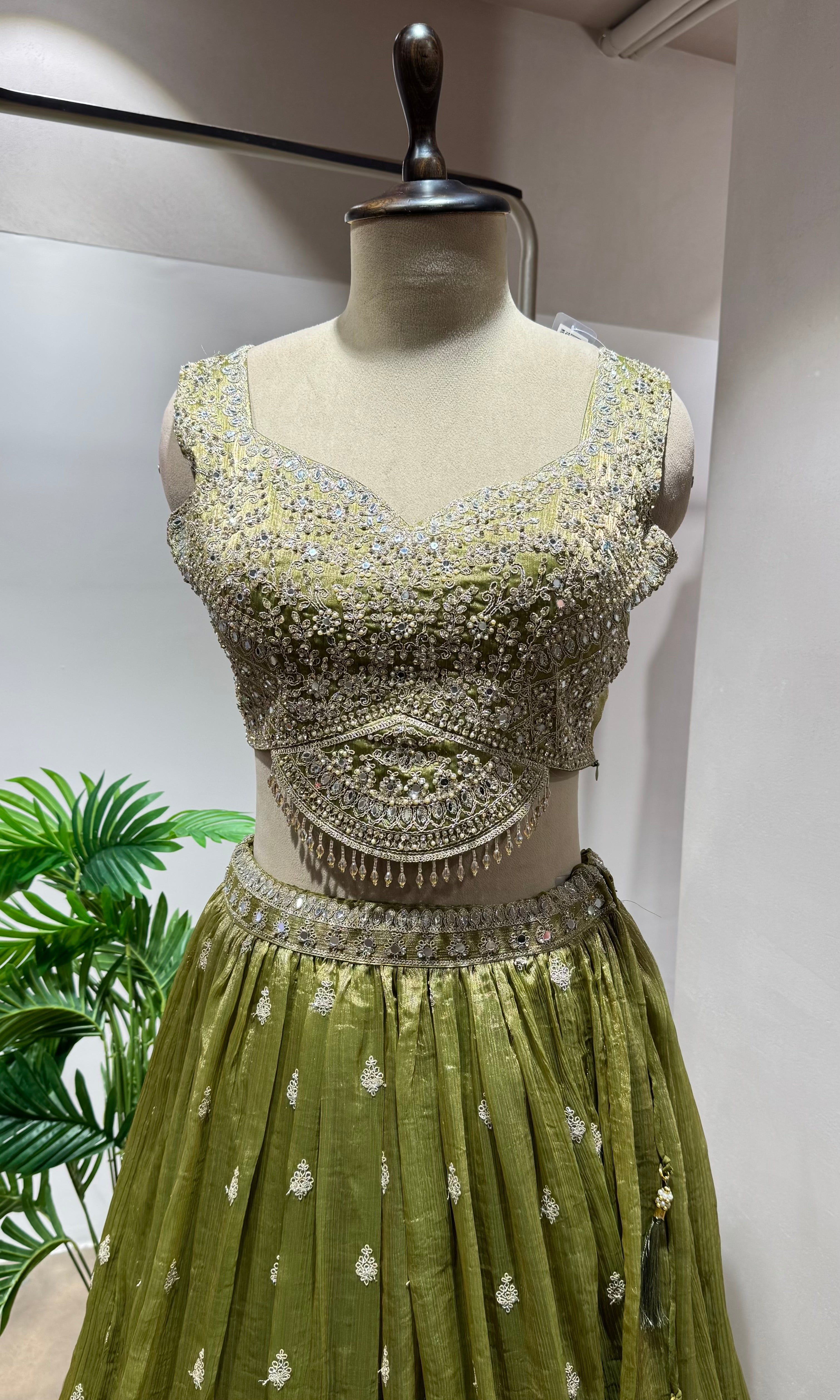 MEHANDI Green Lehenga with blouse & dupatta