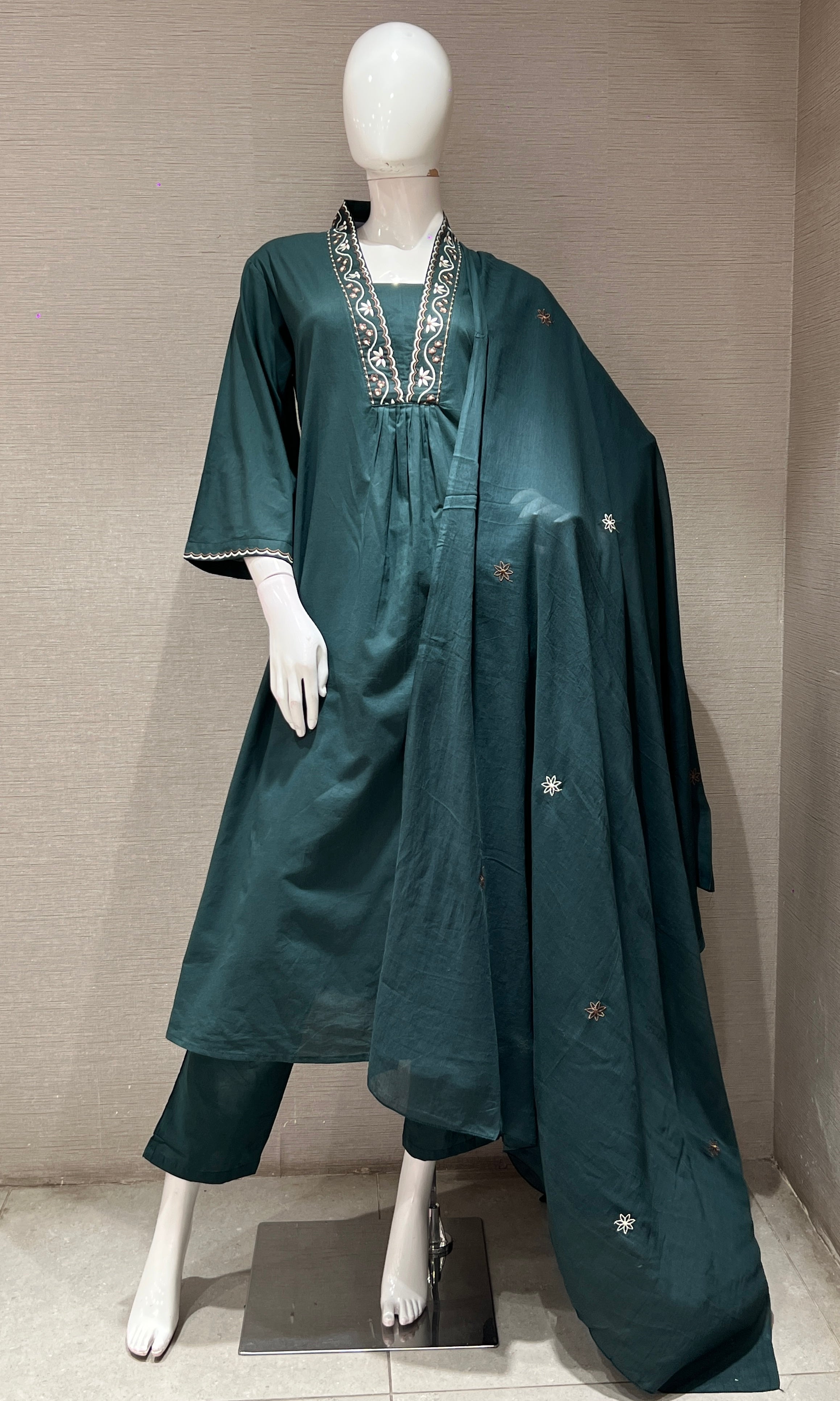 Green A LINE kurta set