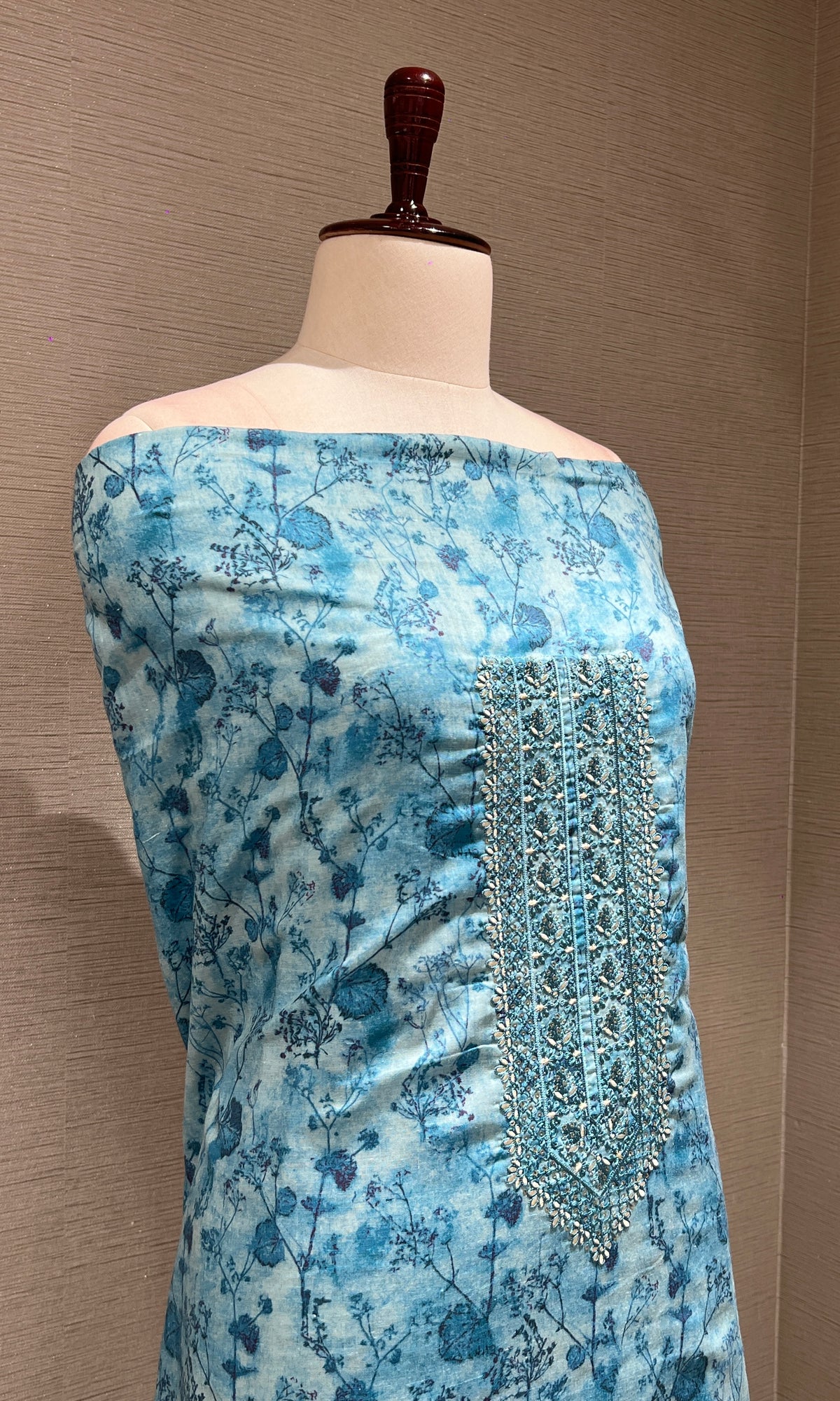 Sea Blue dress material