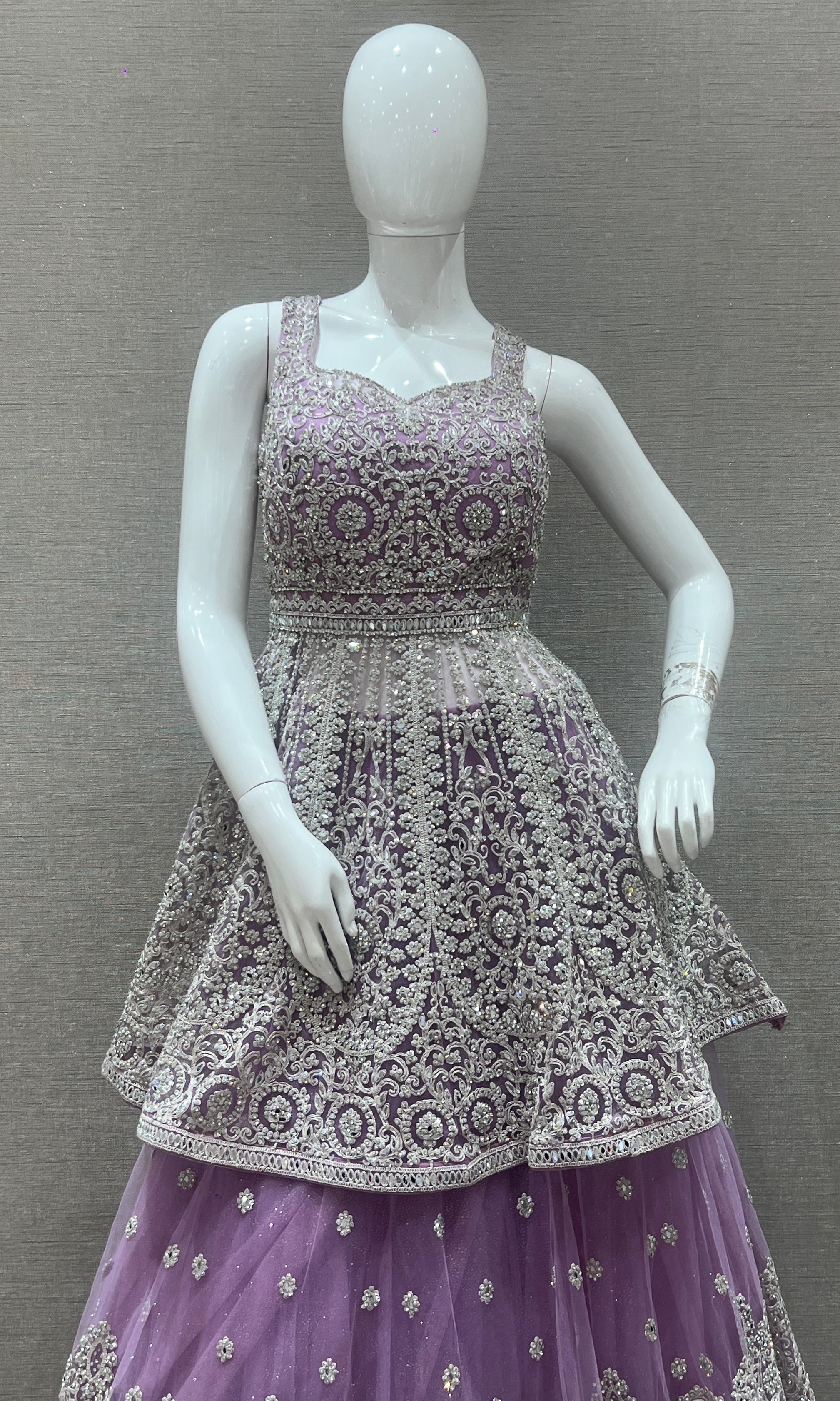 Lavender Lehenga with peplum