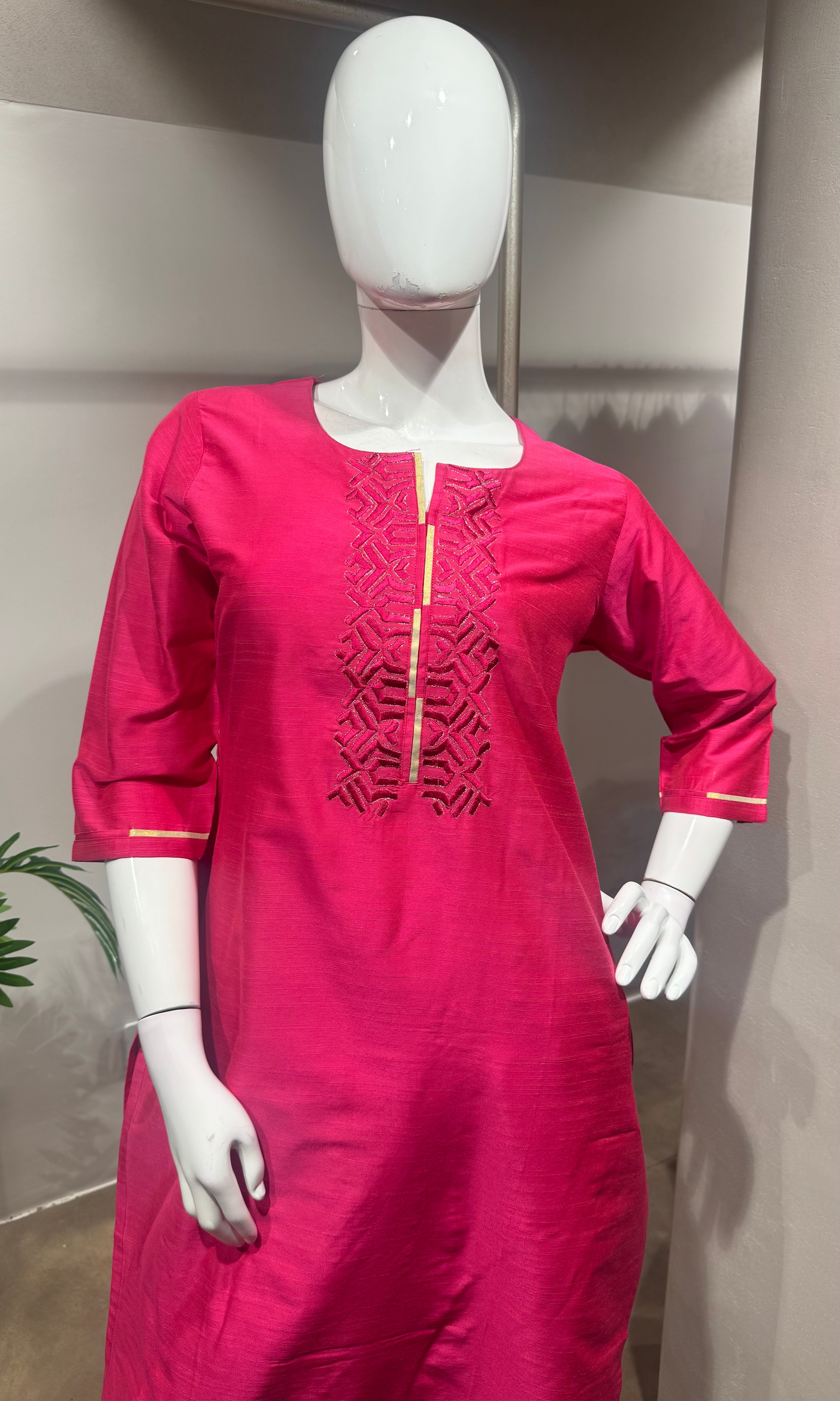Pink Embroidered Kurta Set with Dupatta