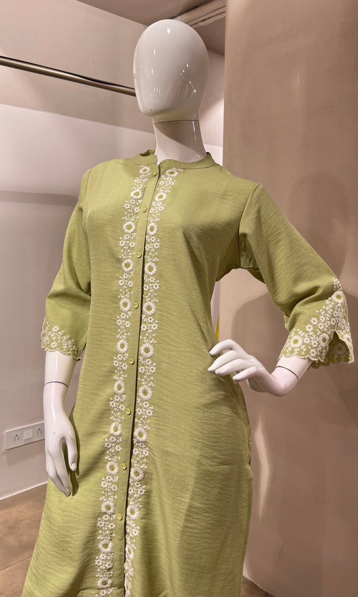 GREEN ETHNIC KURTI TOP