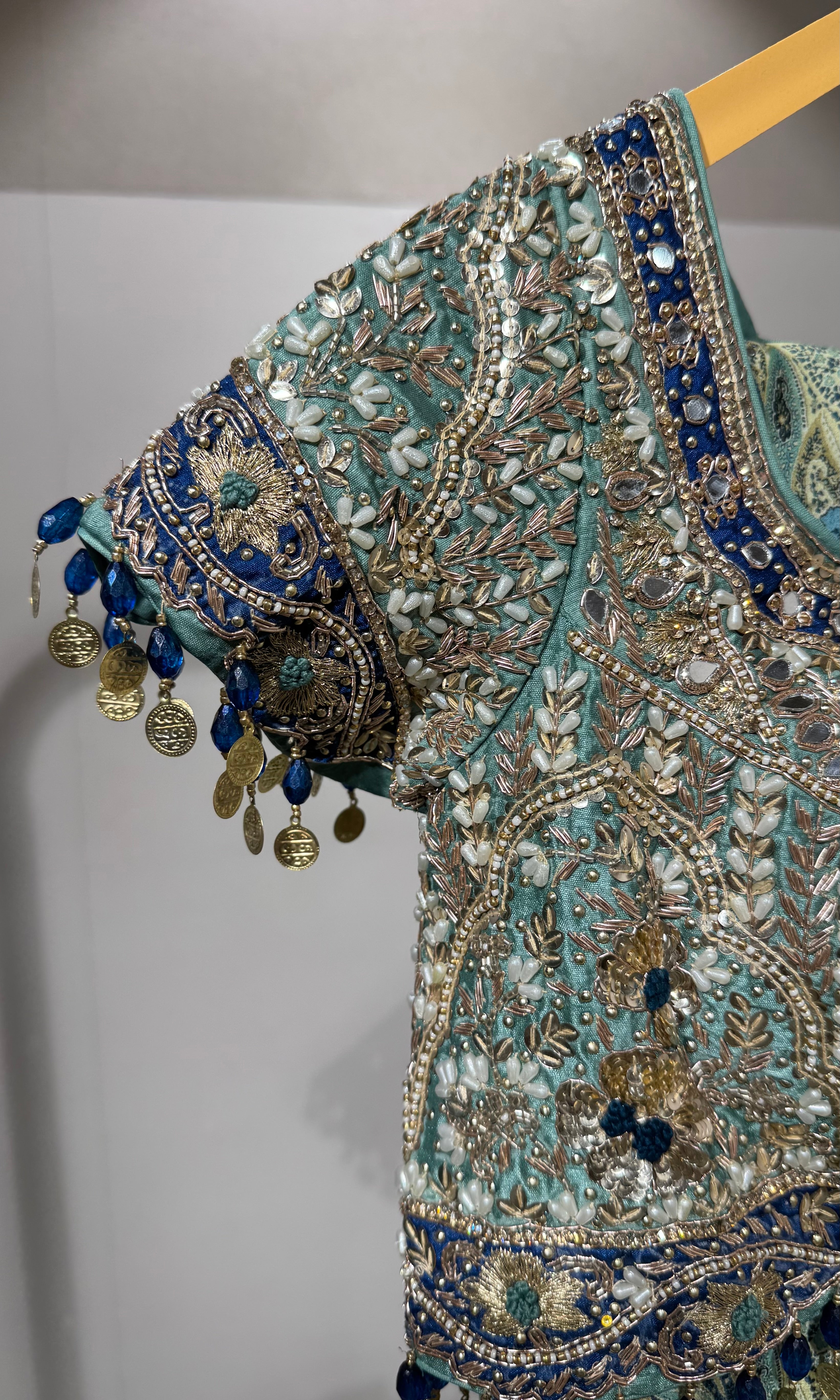 Multi green saree with EMBROIDERED blouse
