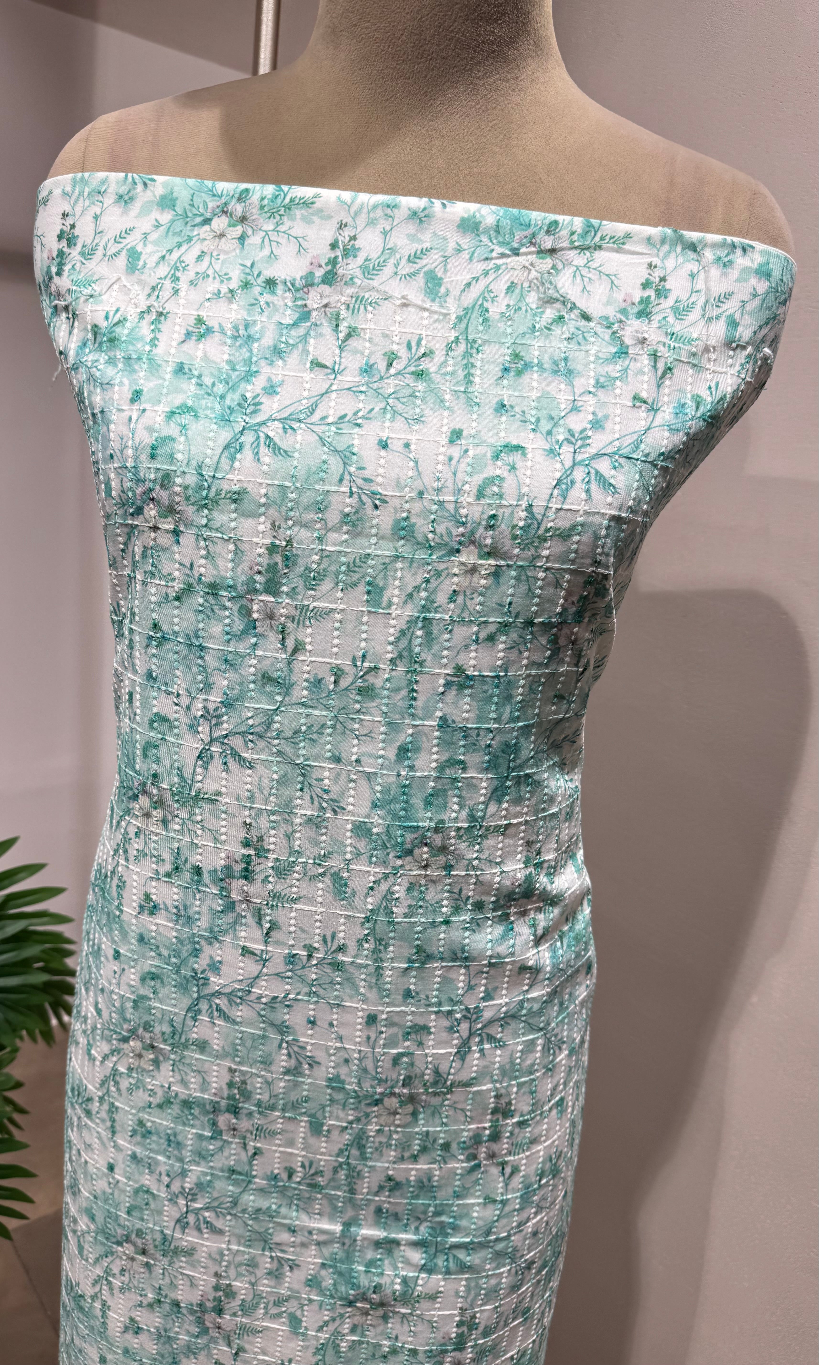 BLUE Embroidered DRESS MATERIAL