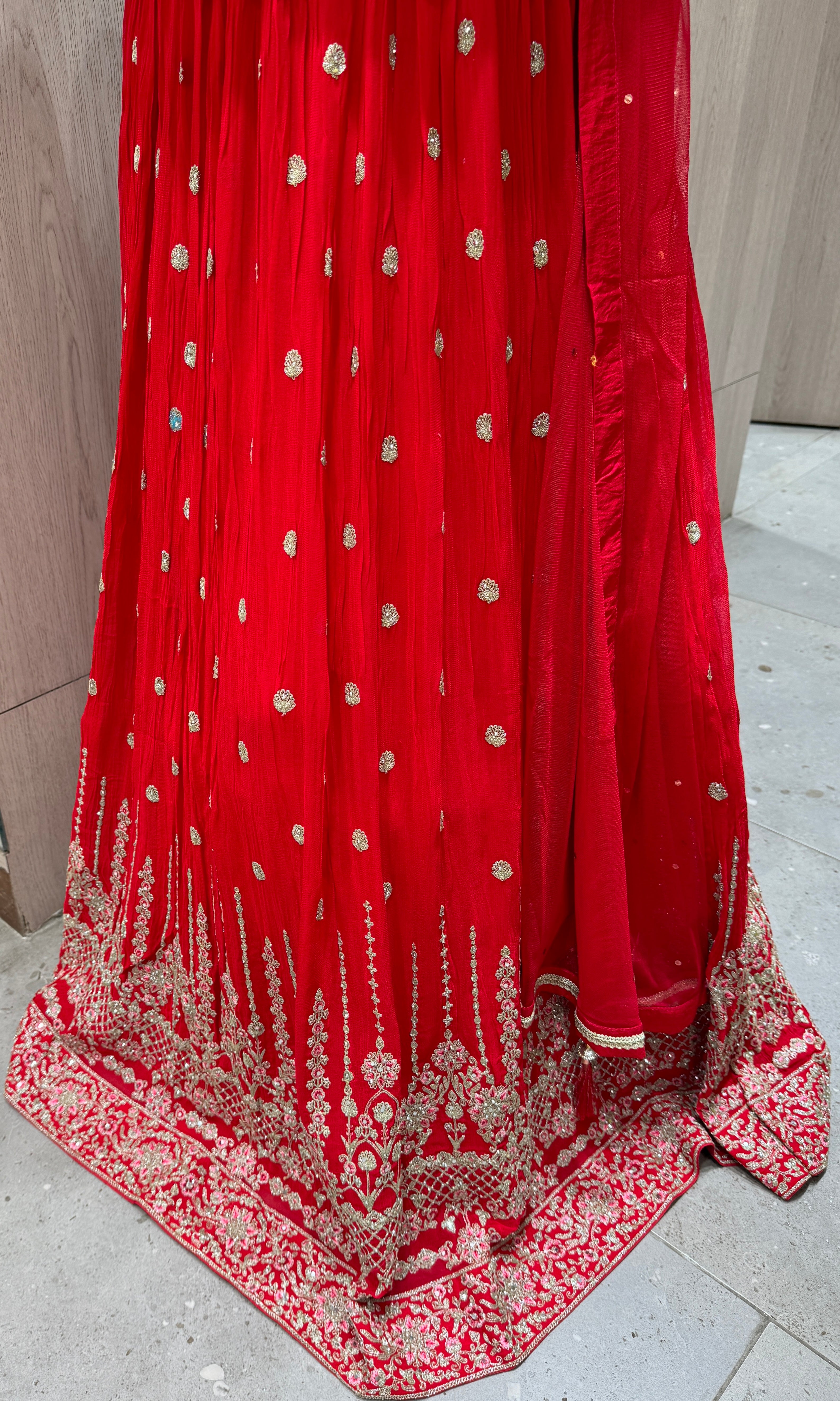 Red long dress