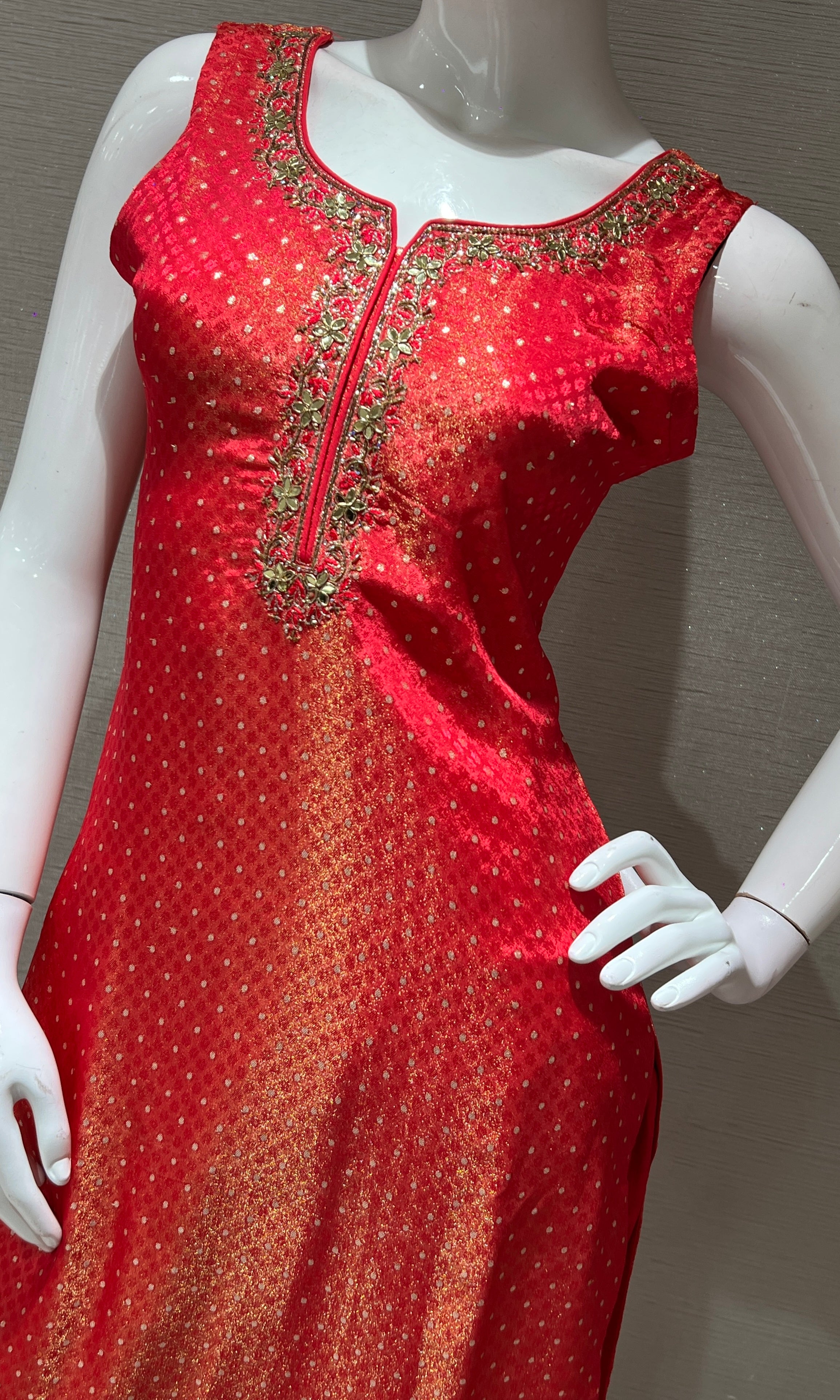Pink golden embroidered kurta set