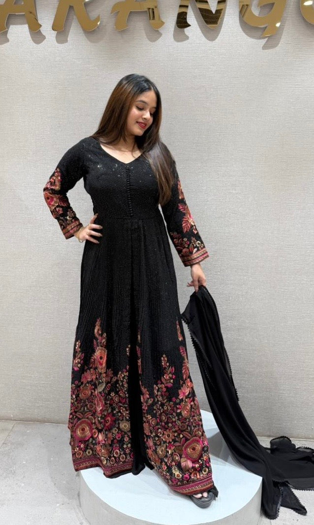 Black A Line dress with Palazzo pants