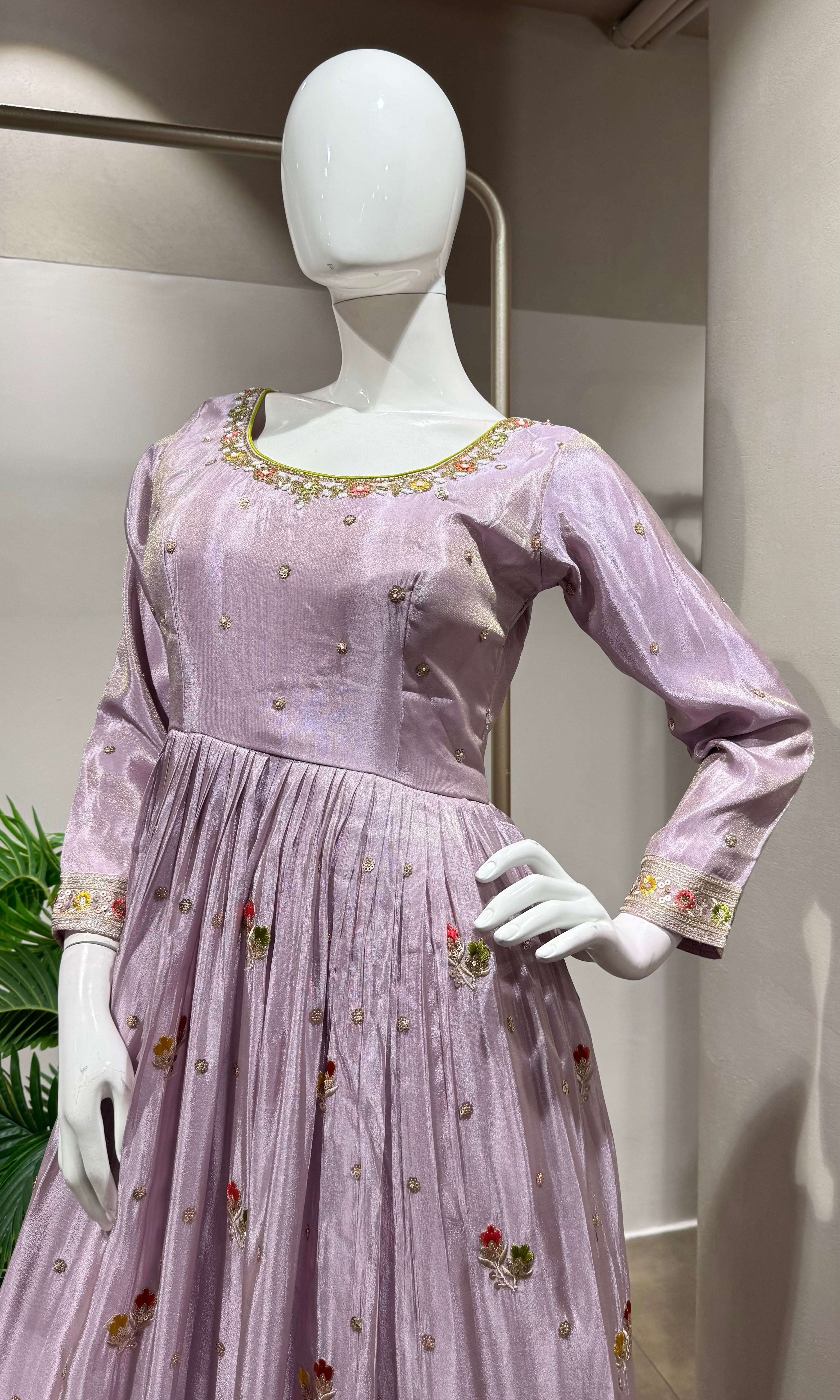 LAVENDER Embroidered Anarkali SET