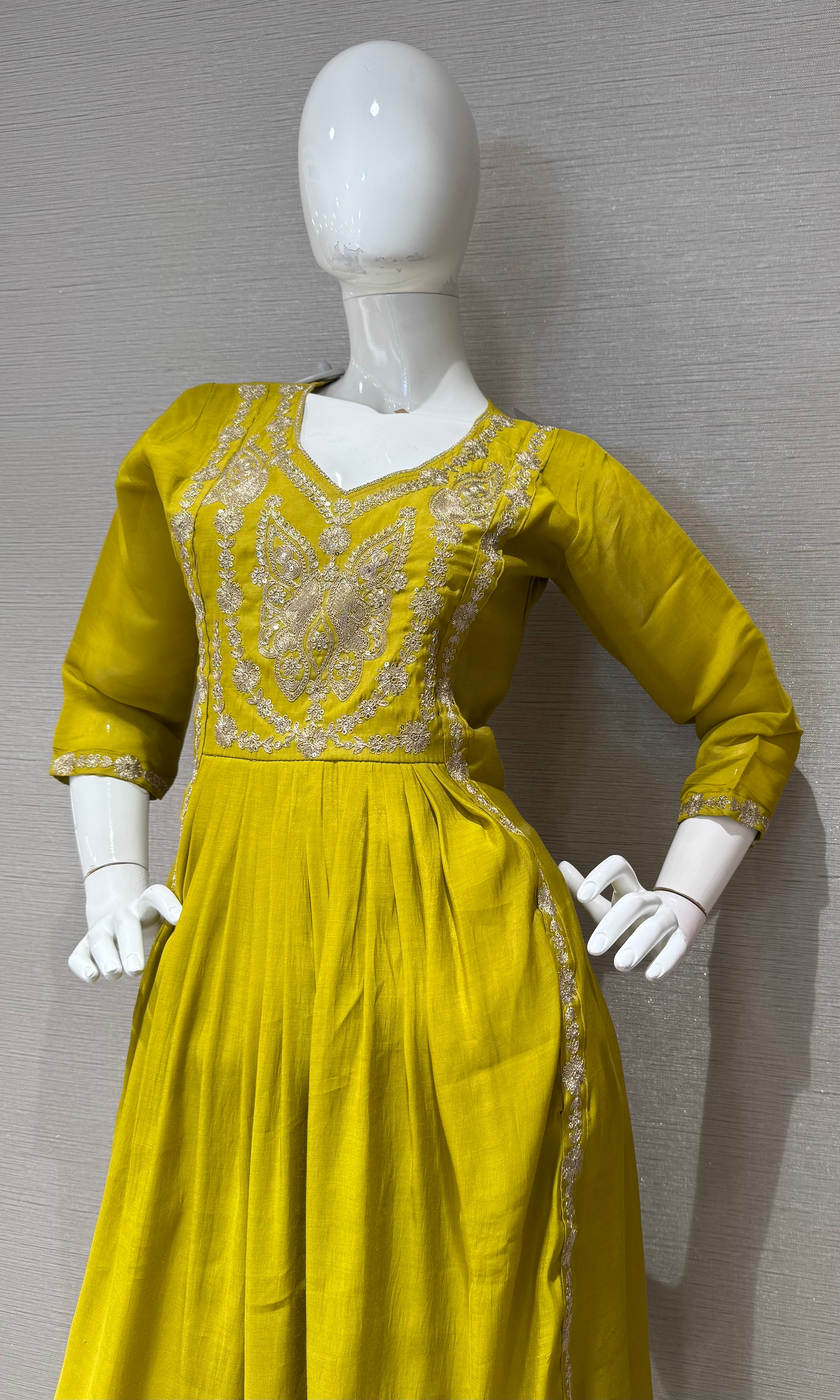Green Embroidered Anarkali Kurta Set with Dupatta