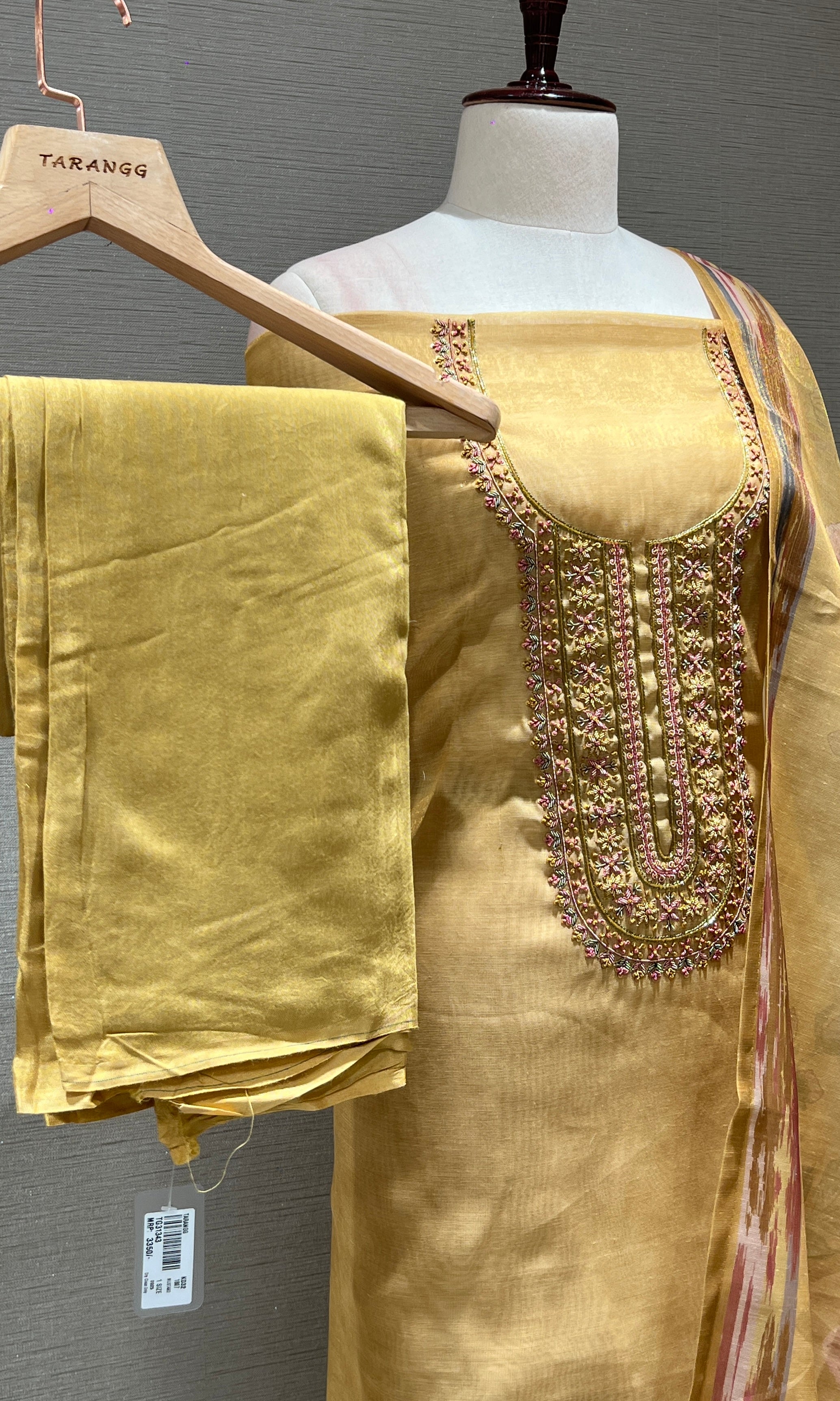 Mustard dress material