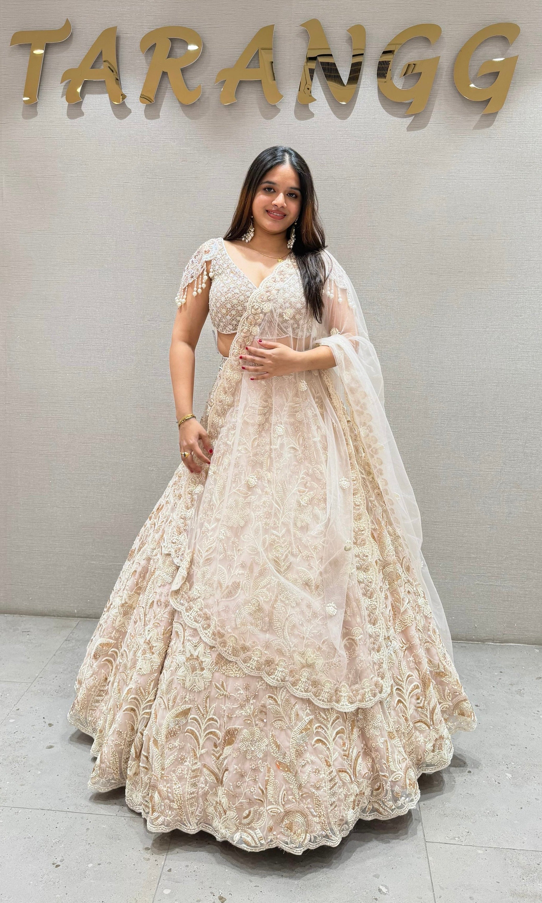 Baby pink GOLDEN EMBROIDERED Lehenga