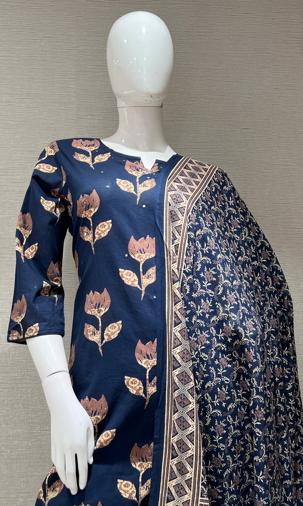 Blue FLORAL kurta set