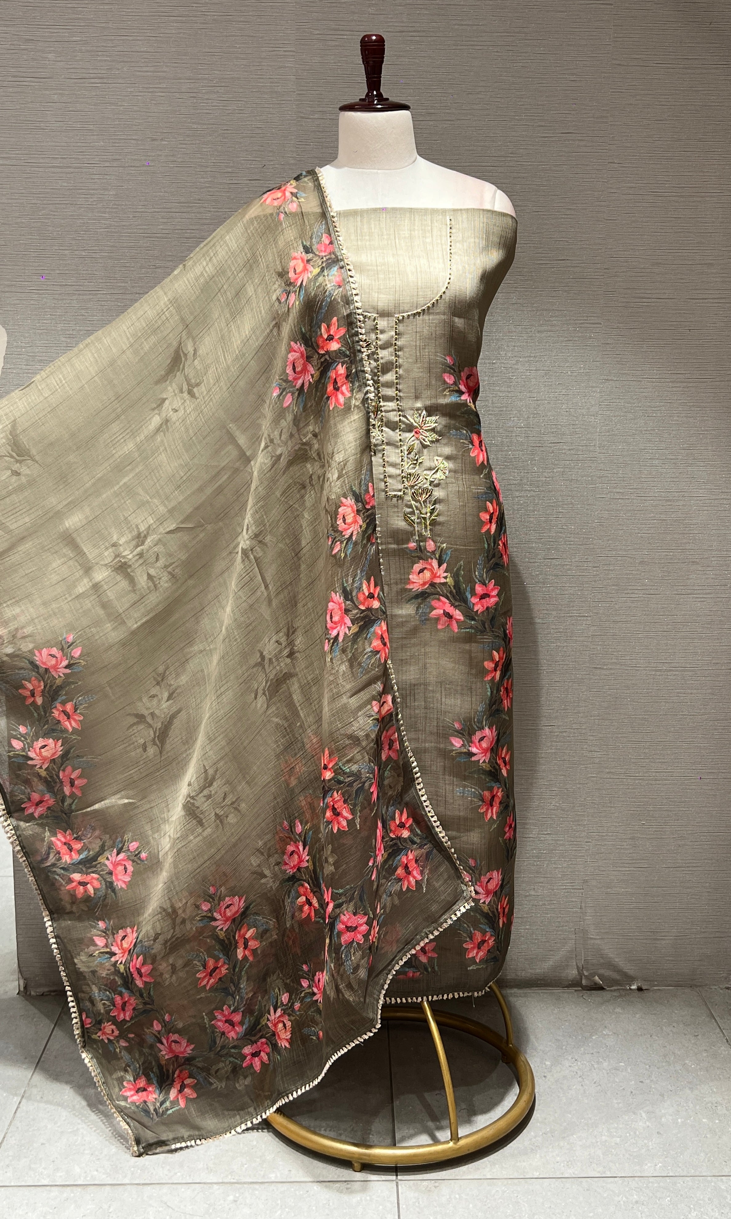 Green dress material