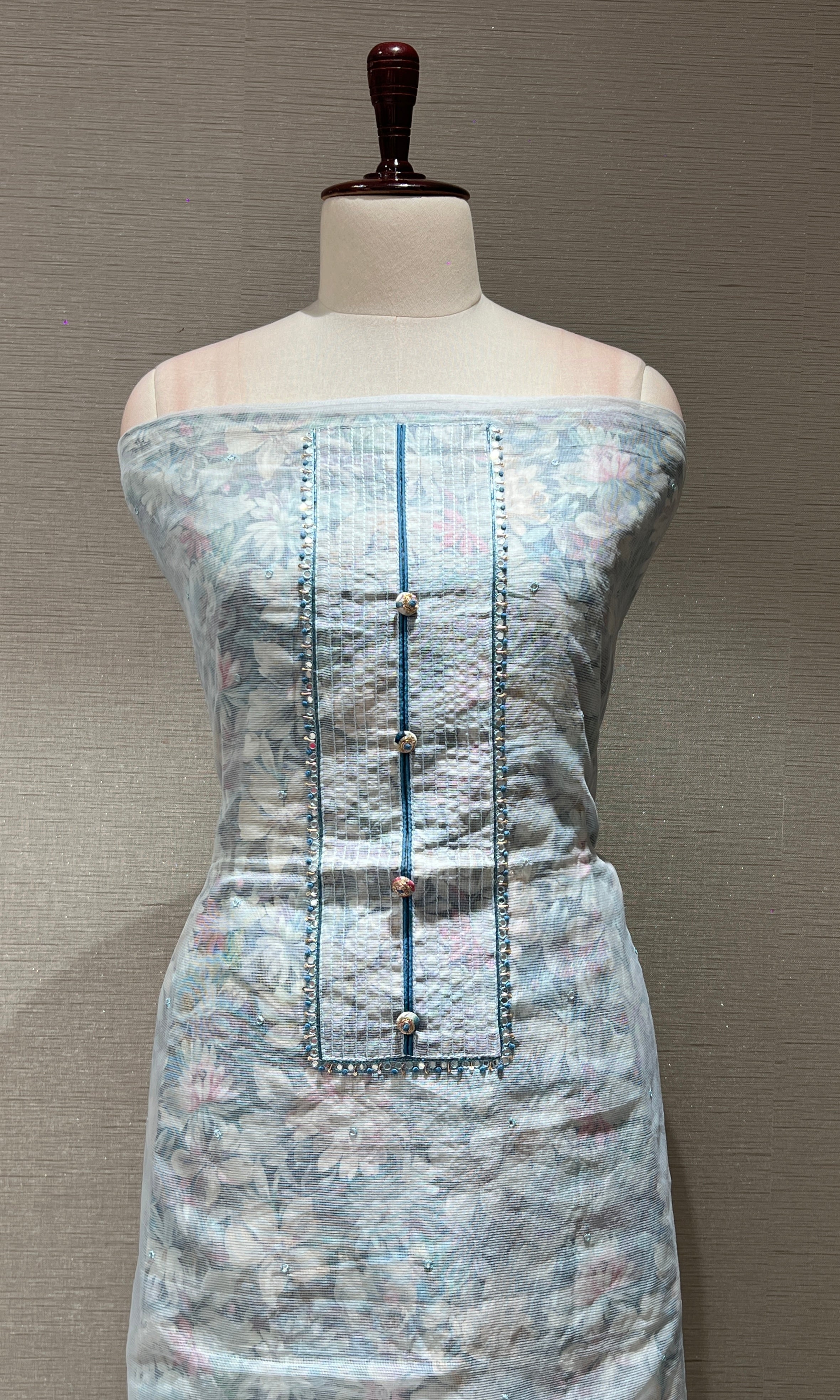 Light blue dress material