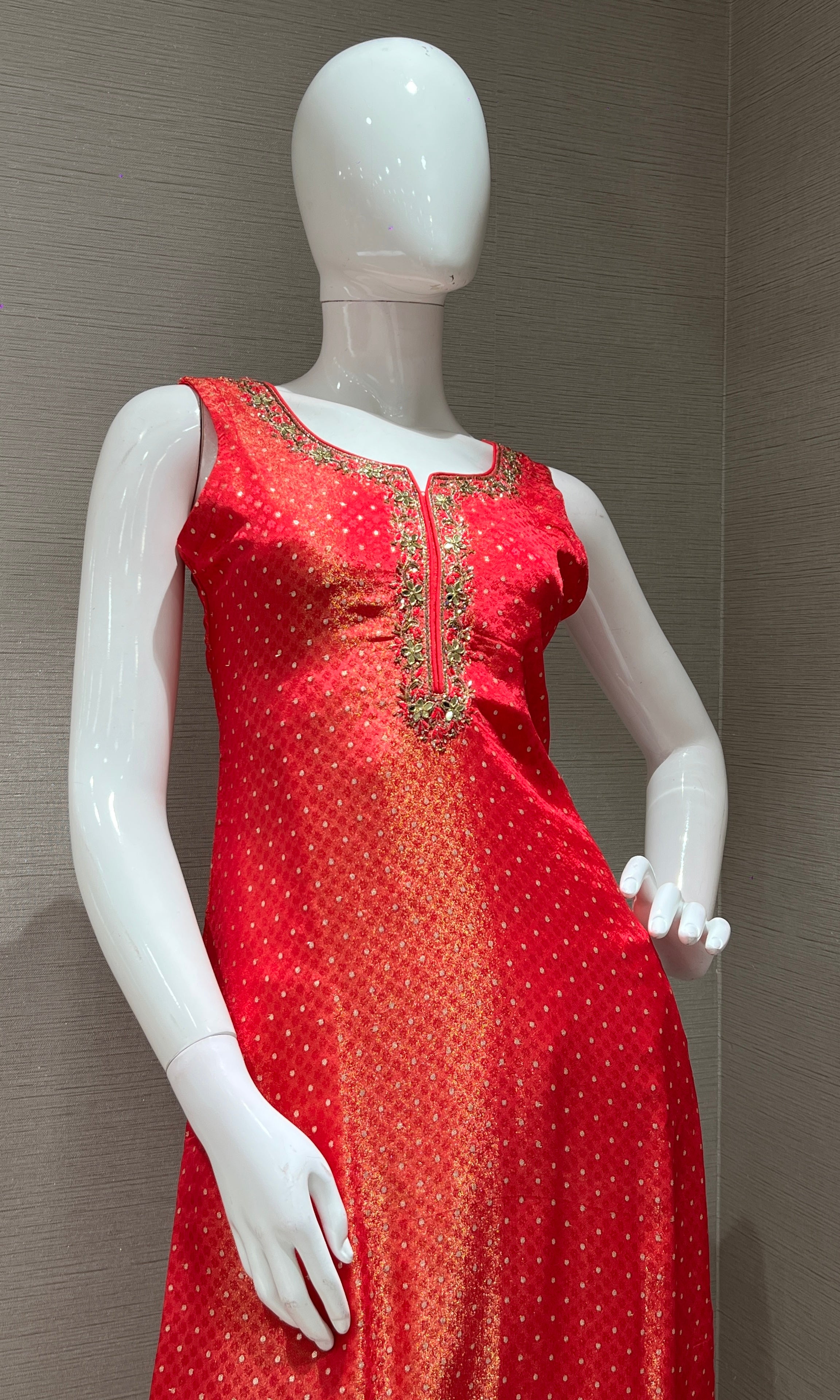 Pink golden embroidered kurta set