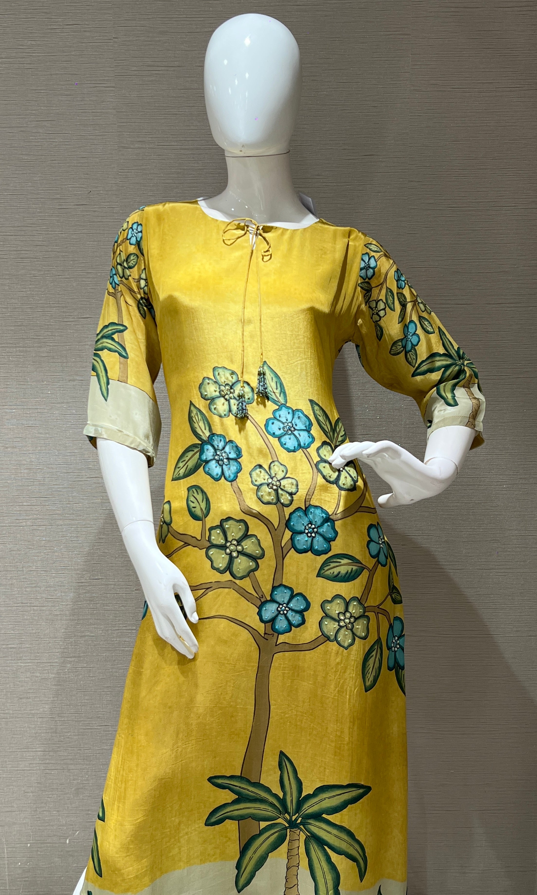 Mehandi green floral print Kurti top